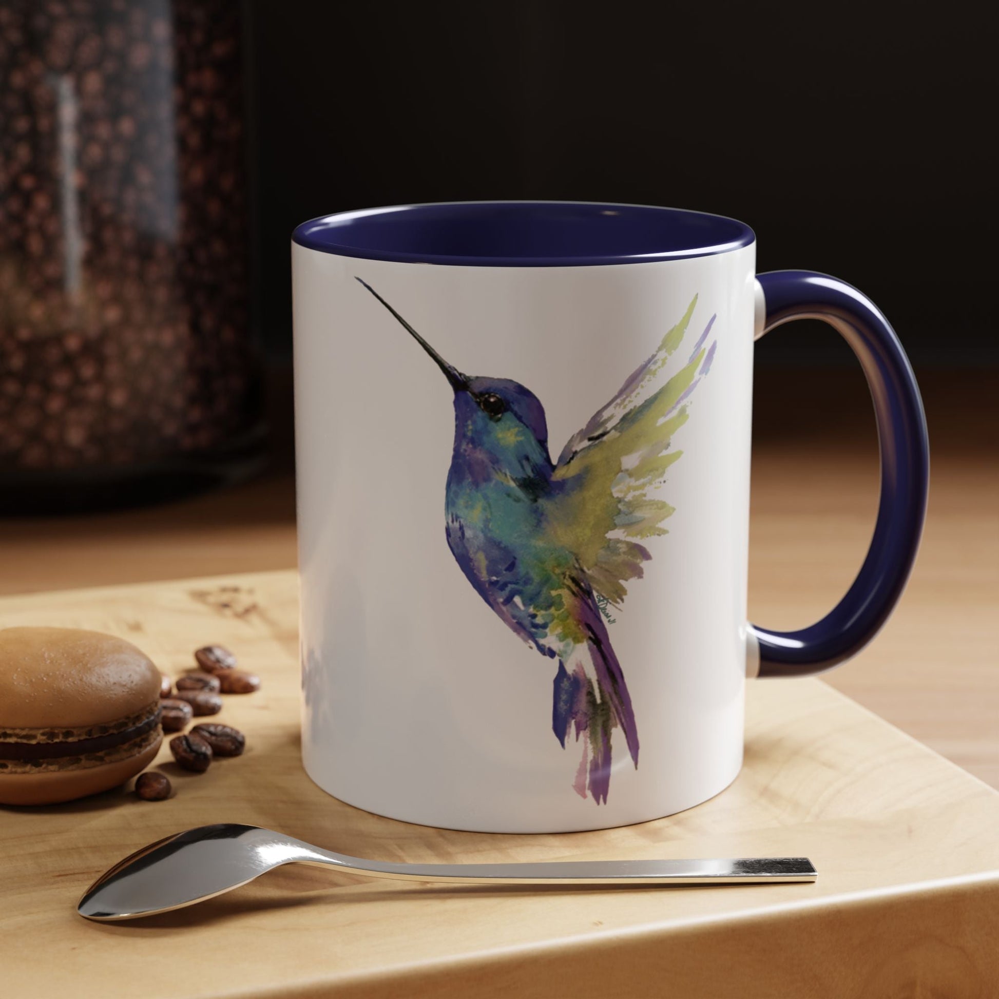 Hummingbird Two Tone Ceramic Mug - 11oz & 15oz - Blue Cava