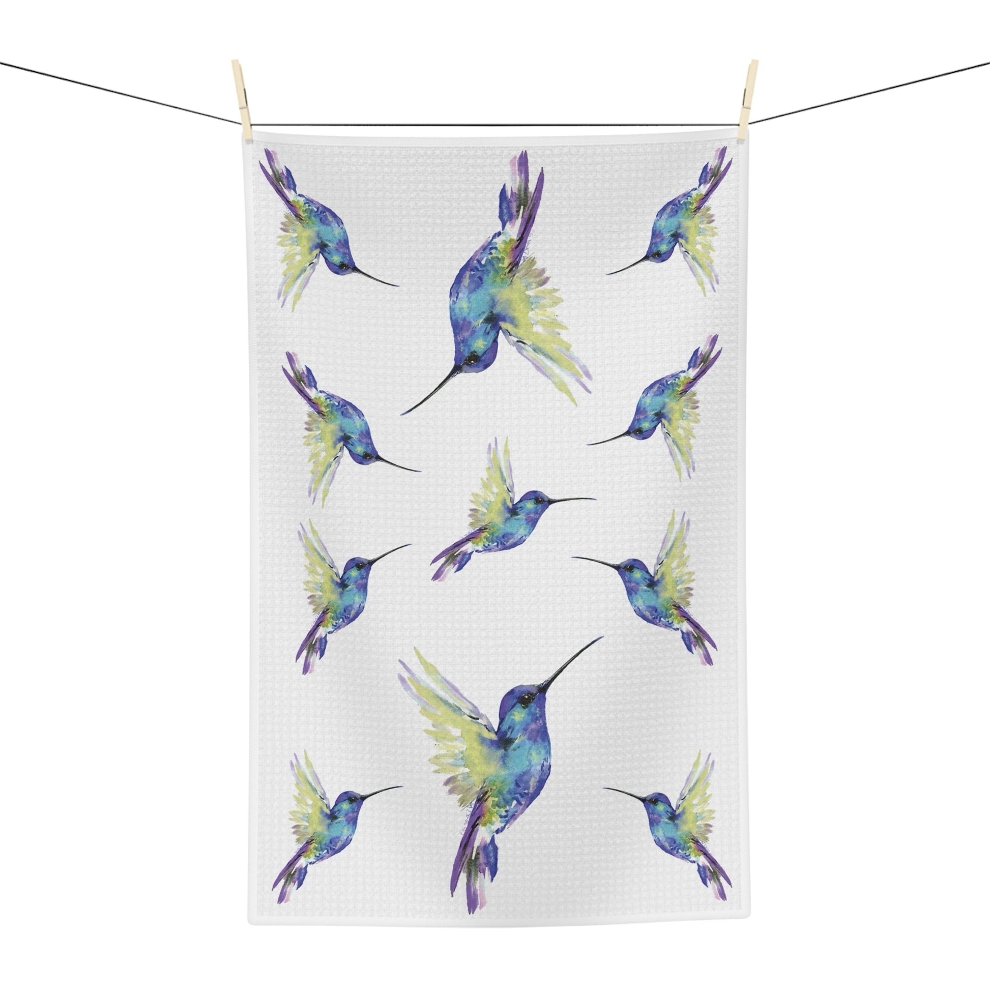 Hummingbirds Microfiber Microfiber Towel - Blue Cava