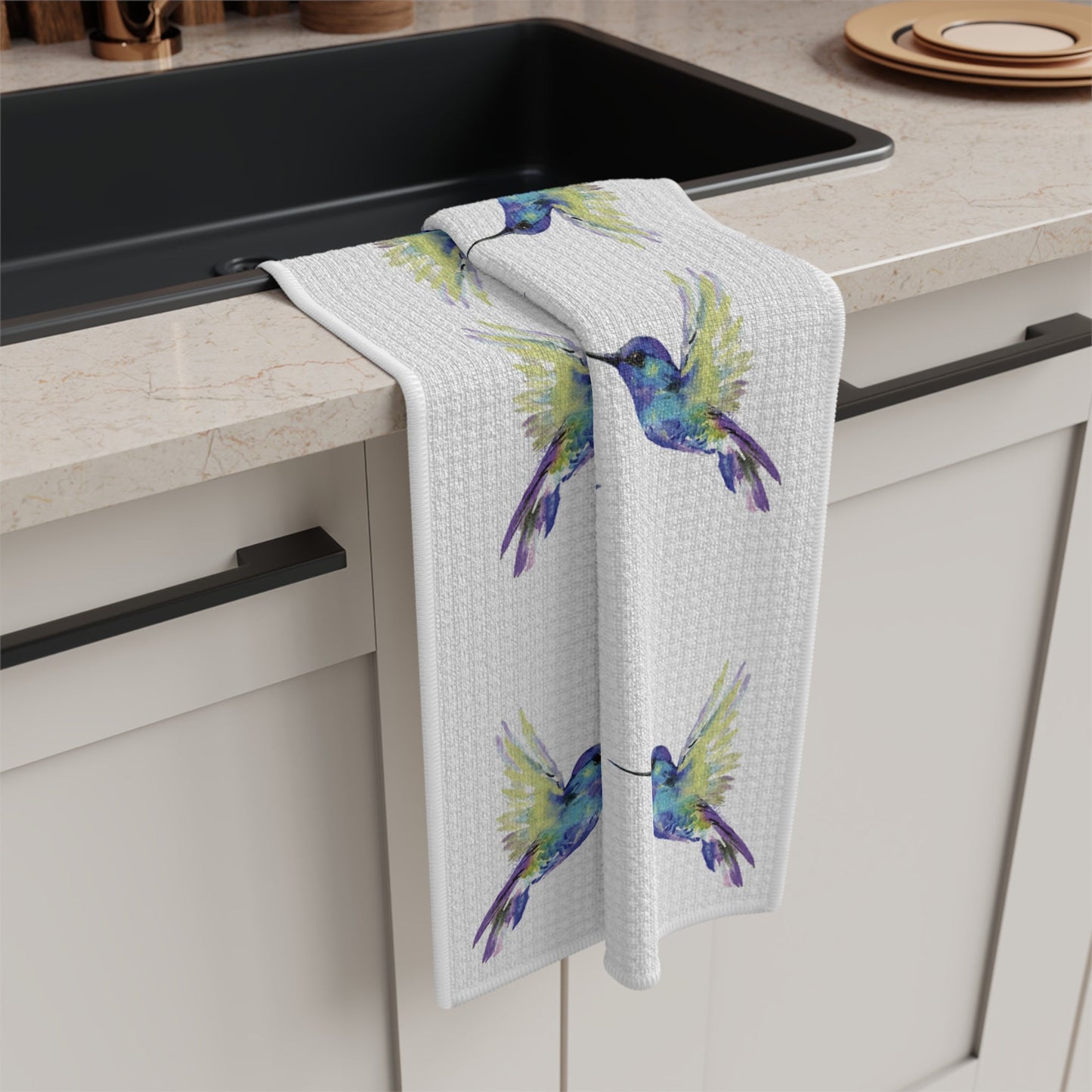 Hummingbirds Microfiber Microfiber Towel - Blue Cava