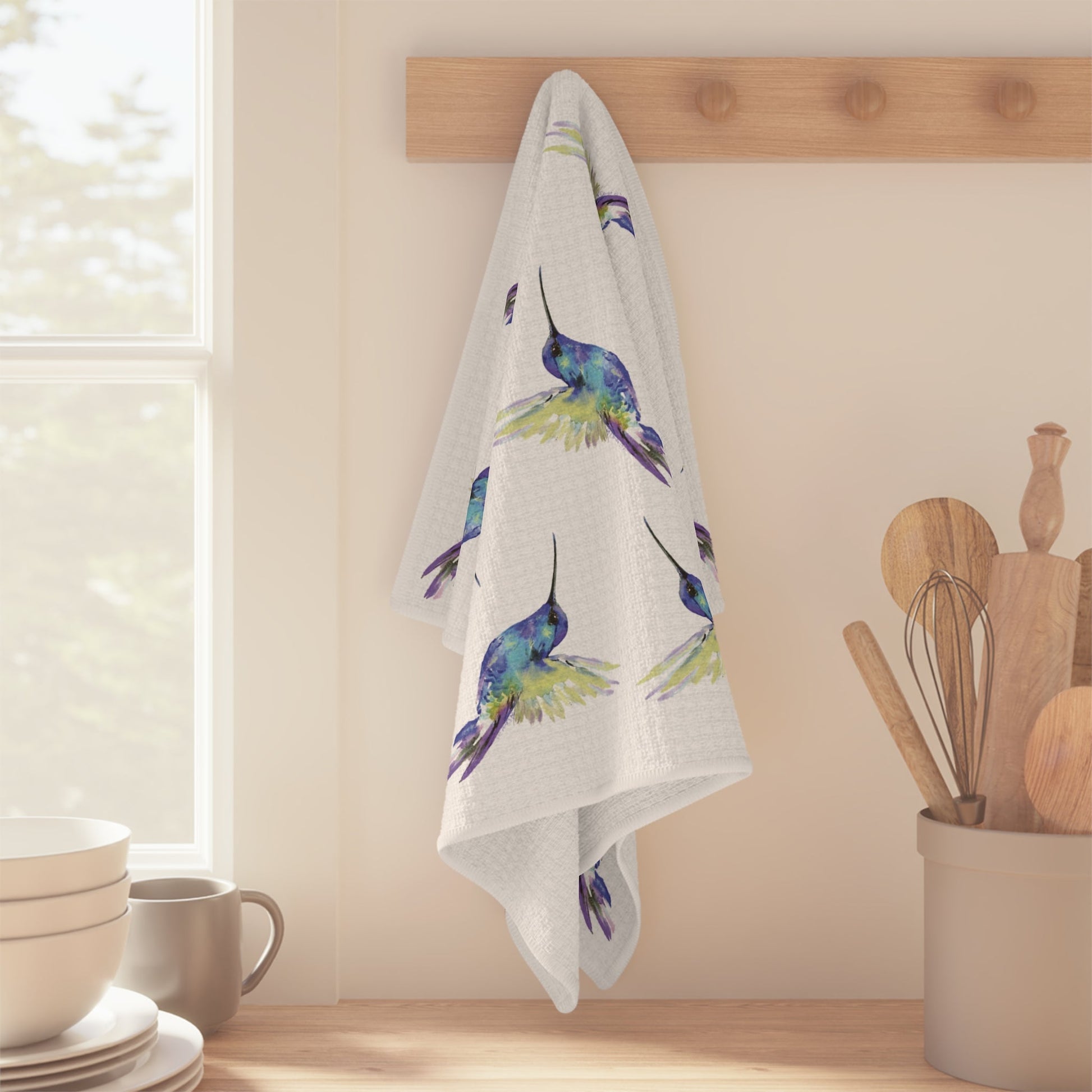 Hummingbirds Microfiber Microfiber Towel - Blue Cava