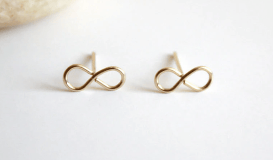 Infinity Stud Earrings - Blue Cava