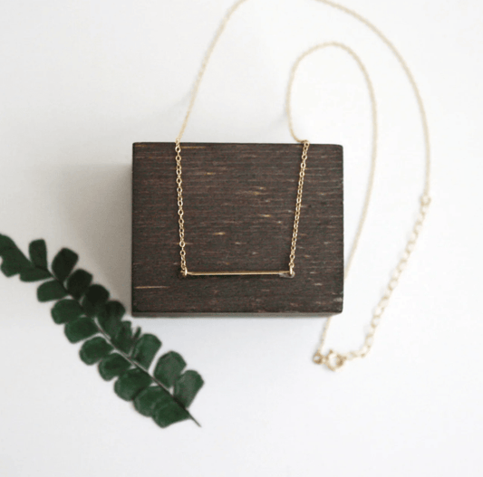 Long Bar Necklace - Hooks and Luxe - Blue Cava