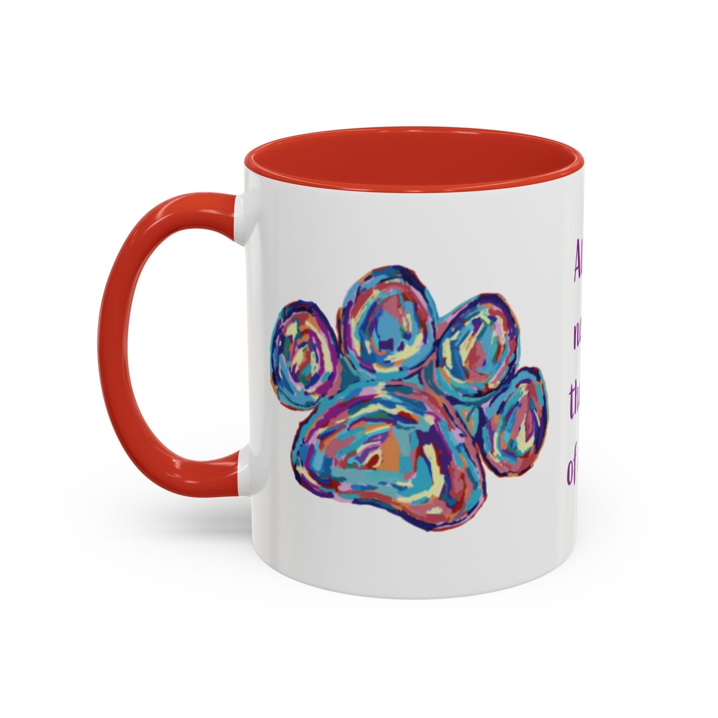 Love Of A Dog Paw Two Tone Coffee Mug (11oz & 15oz) - Blue Cava