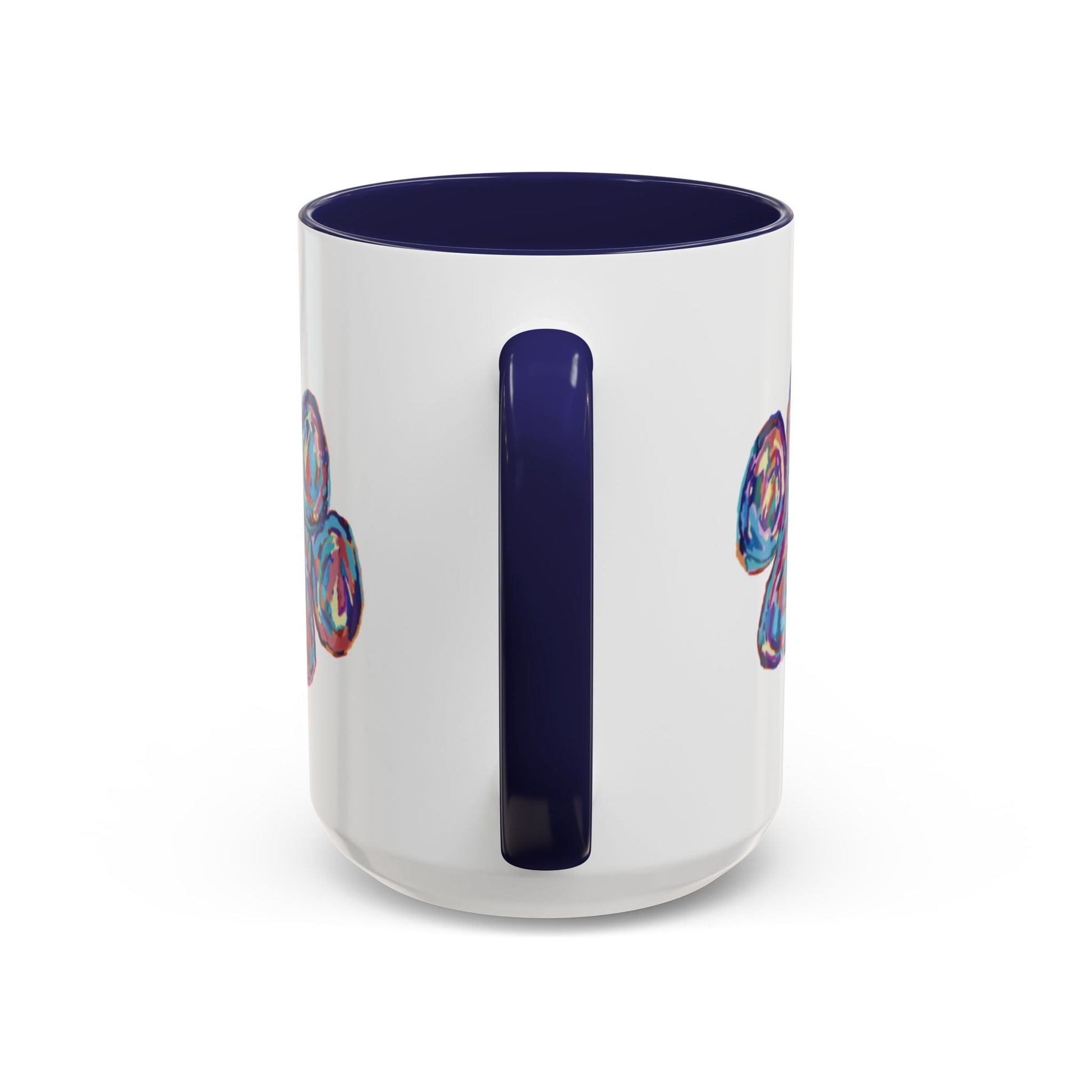 Love Of A Dog Paw Two Tone Coffee Mug (11oz & 15oz) - Blue Cava