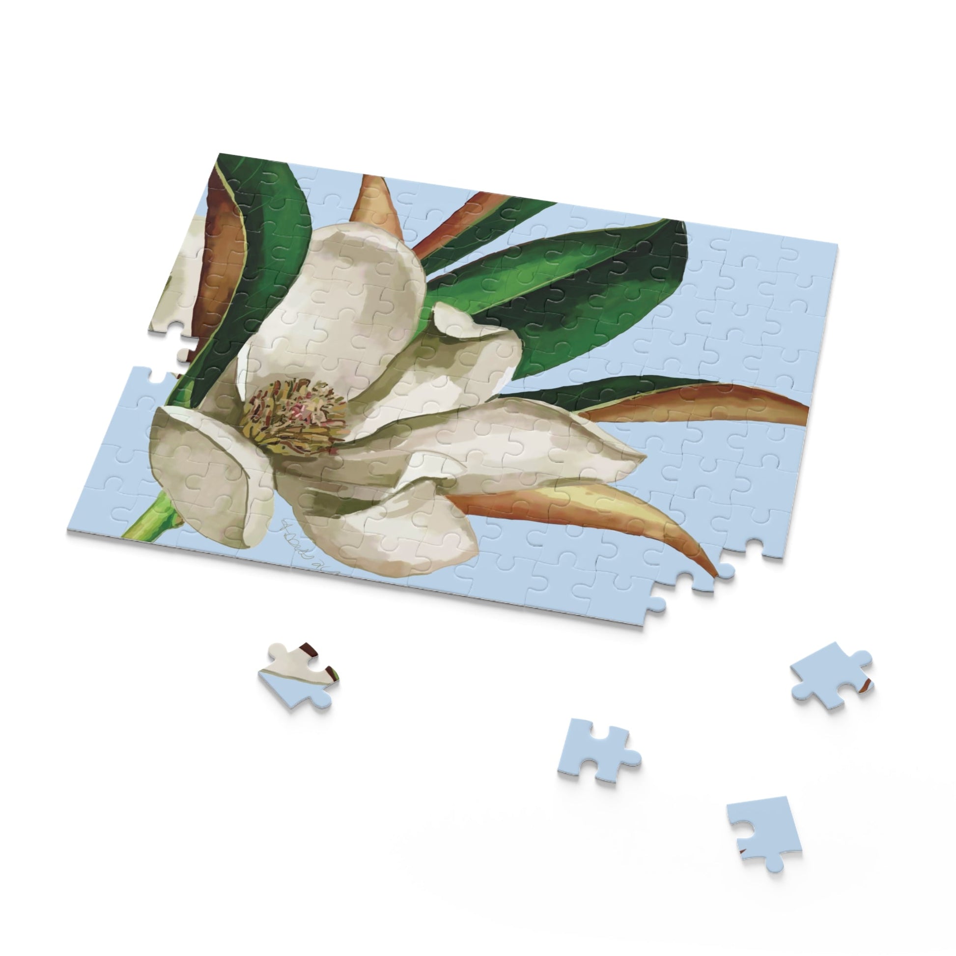Magnolia Puzzle - 120, 252, 500 - Pieces - Blue Cava