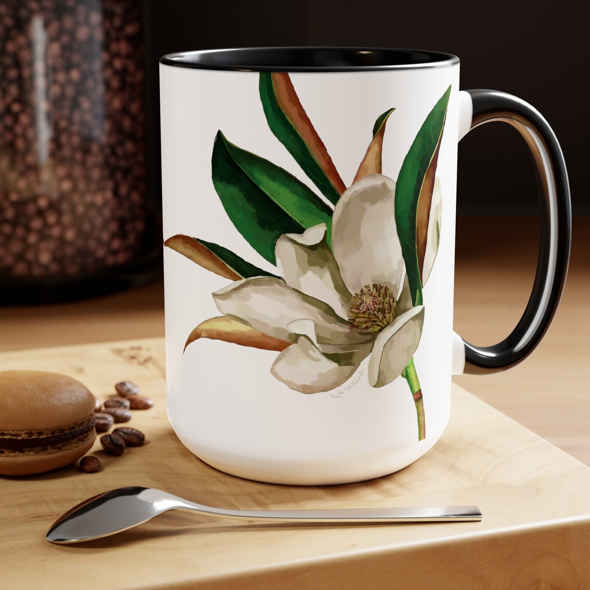 Magnolia Two-Tone Coffee Mugs, 15oz - Blue Cava