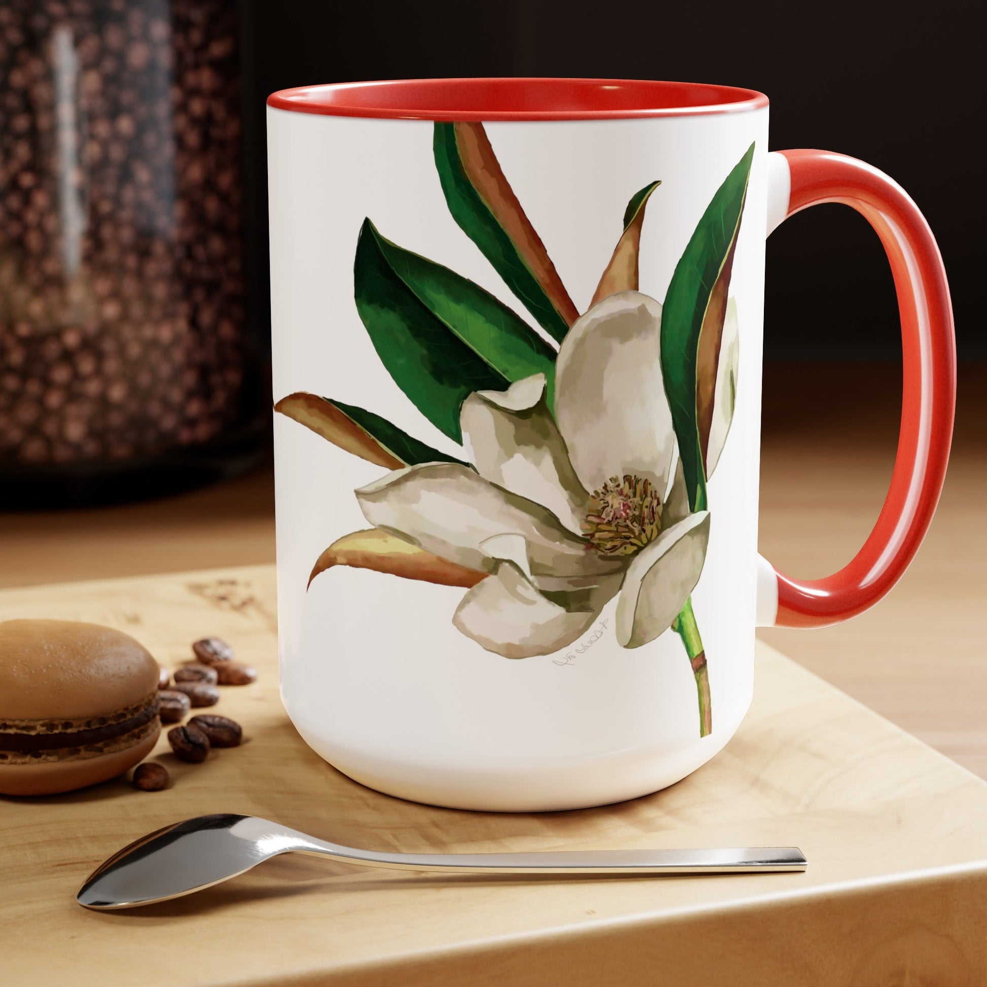 Magnolia Two-Tone Coffee Mugs, 15oz - Blue Cava