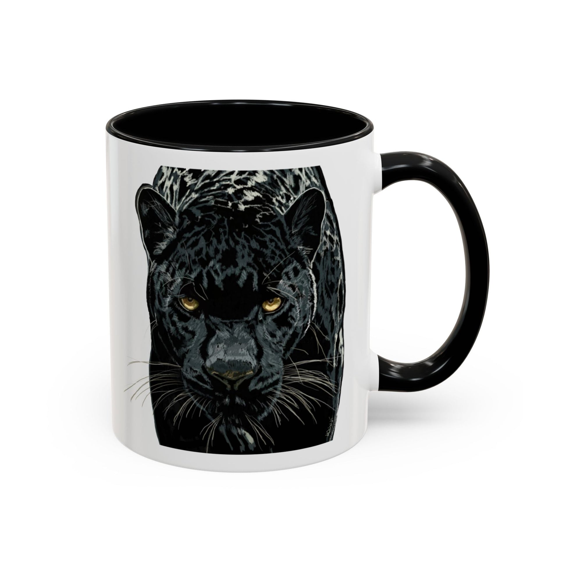 Majestic Black Panther Two Tone Coffee Mug - 11 oz & 15 oz - Blue Cava