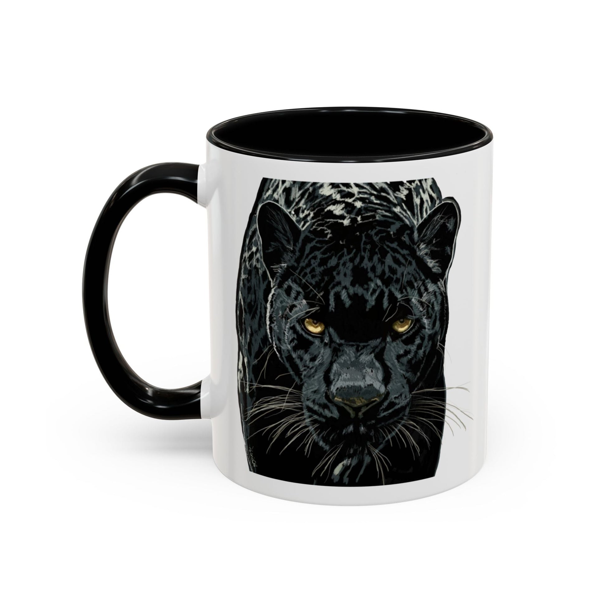 Majestic Black Panther Two Tone Coffee Mug - 11 oz & 15 oz - Blue Cava