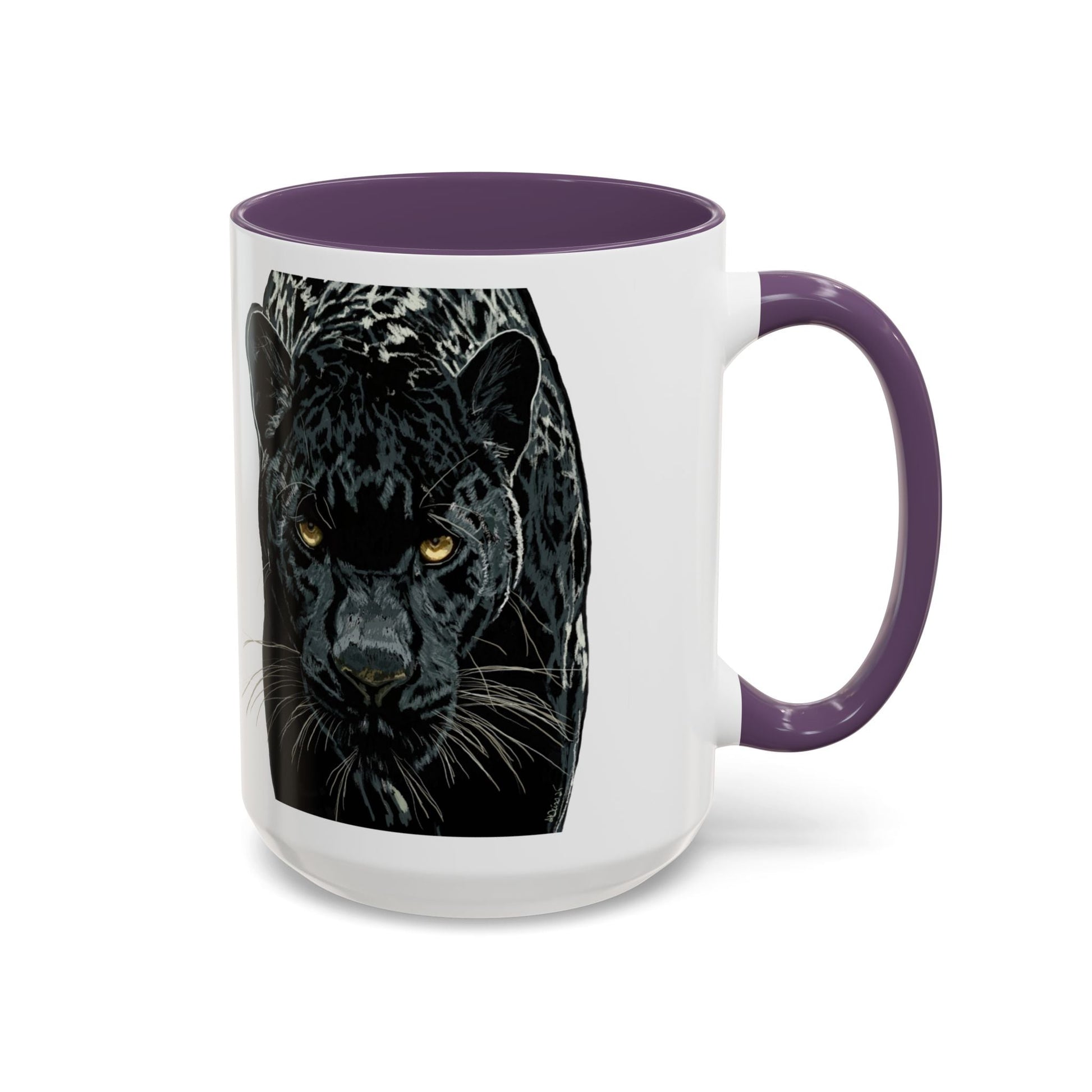 Majestic Black Panther Two Tone Coffee Mug - 11 oz & 15 oz - Blue Cava
