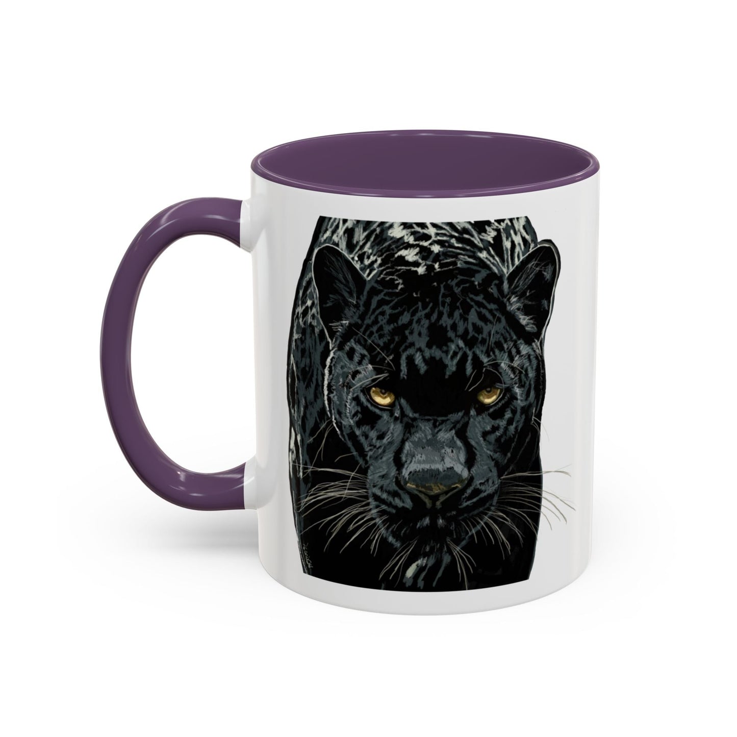 Majestic Black Panther Two Tone Coffee Mug - 11 oz & 15 oz - Blue Cava