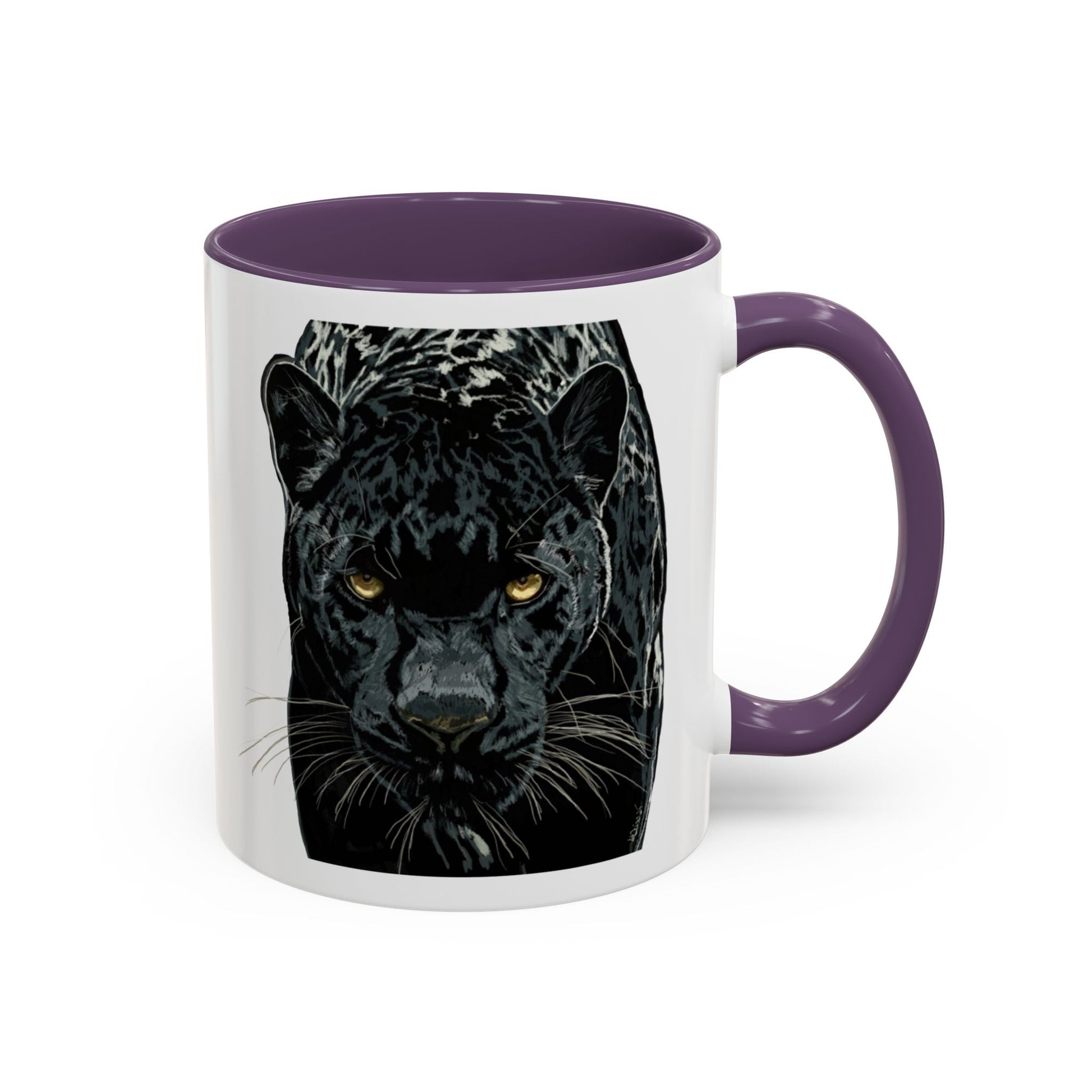 Majestic Black Panther Two Tone Coffee Mug - 11 oz & 15 oz - Blue Cava