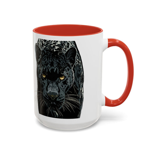 Majestic Black Panther Two Tone Coffee Mug - 11 oz & 15 oz - Blue Cava