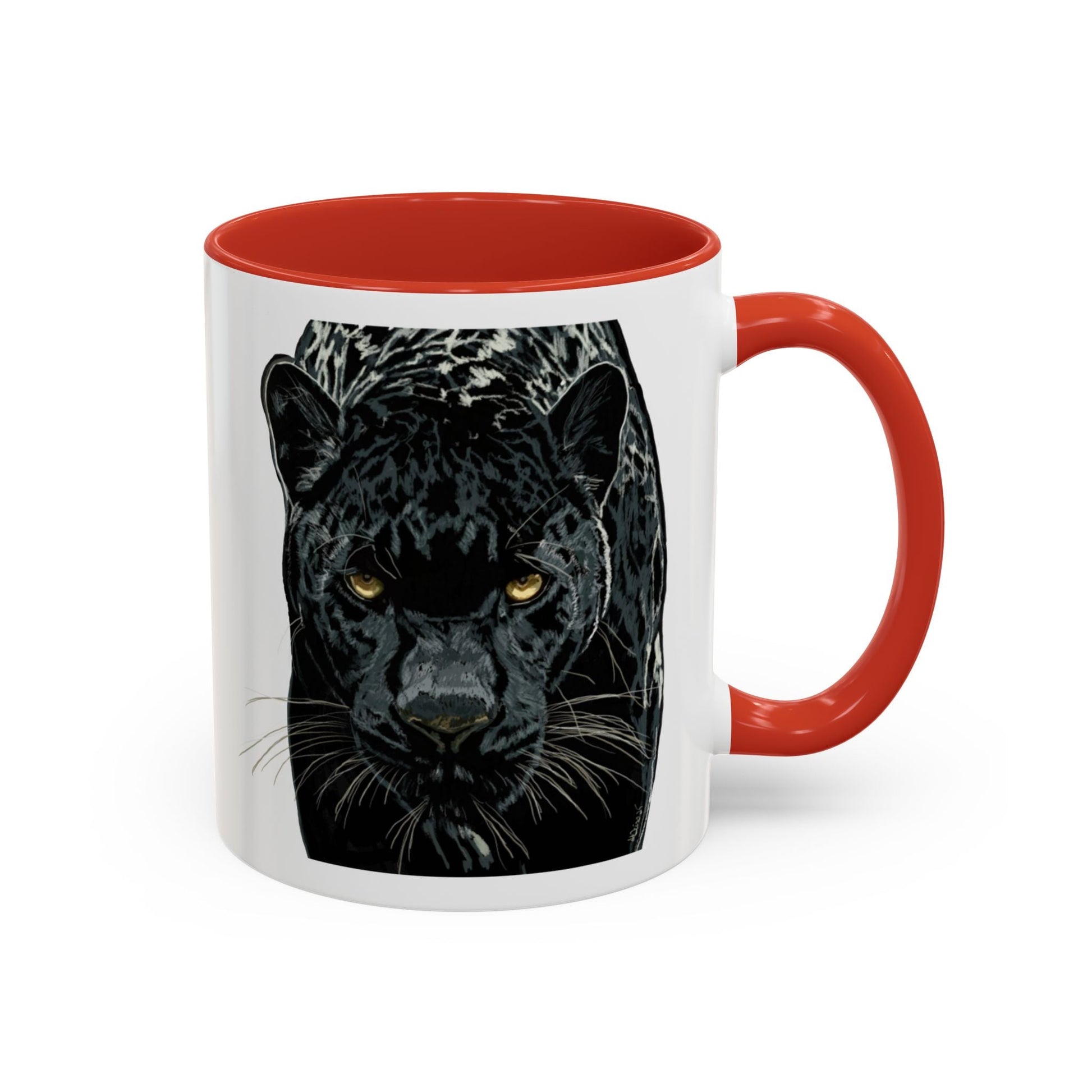 Majestic Black Panther Two Tone Coffee Mug - 11 oz & 15 oz - Blue Cava