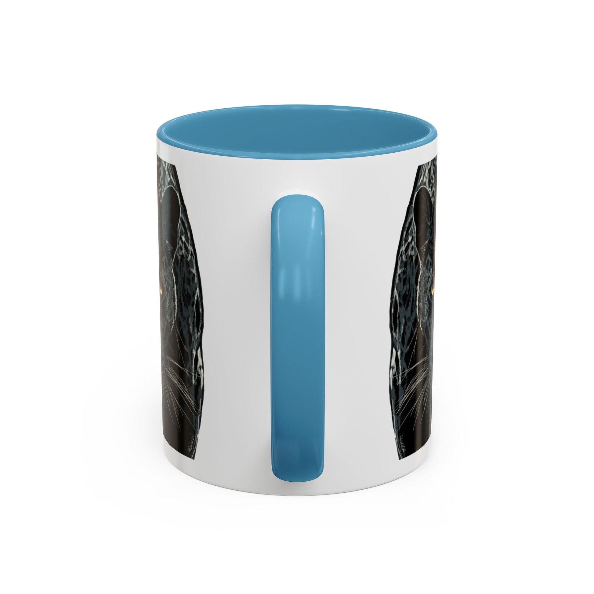 Majestic Black Panther Two Tone Coffee Mug - 11 oz & 15 oz - Blue Cava