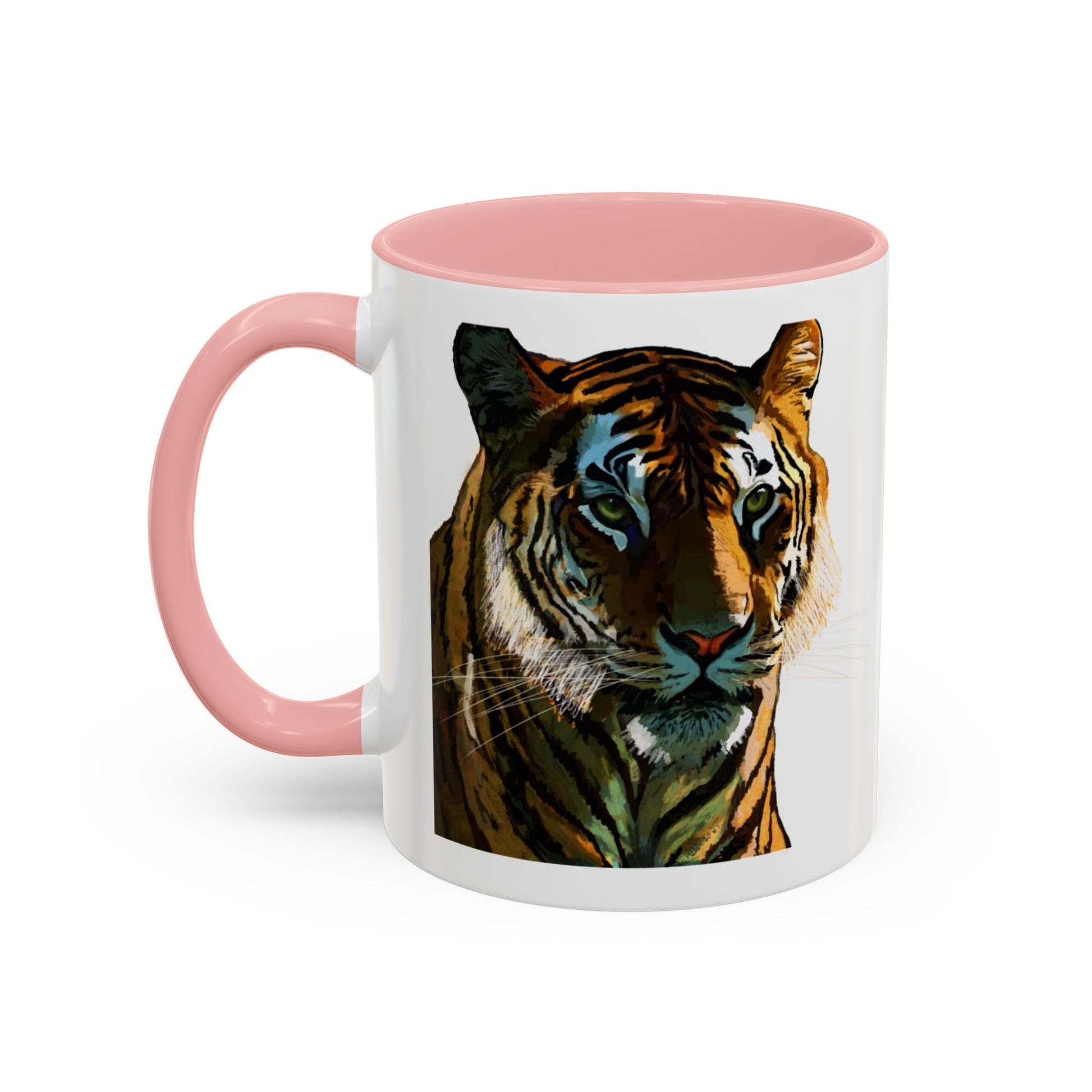 Majestic Tiger Two Tone Ceramic Coffee Mug - 11 oz & 15 oz - Blue Cava