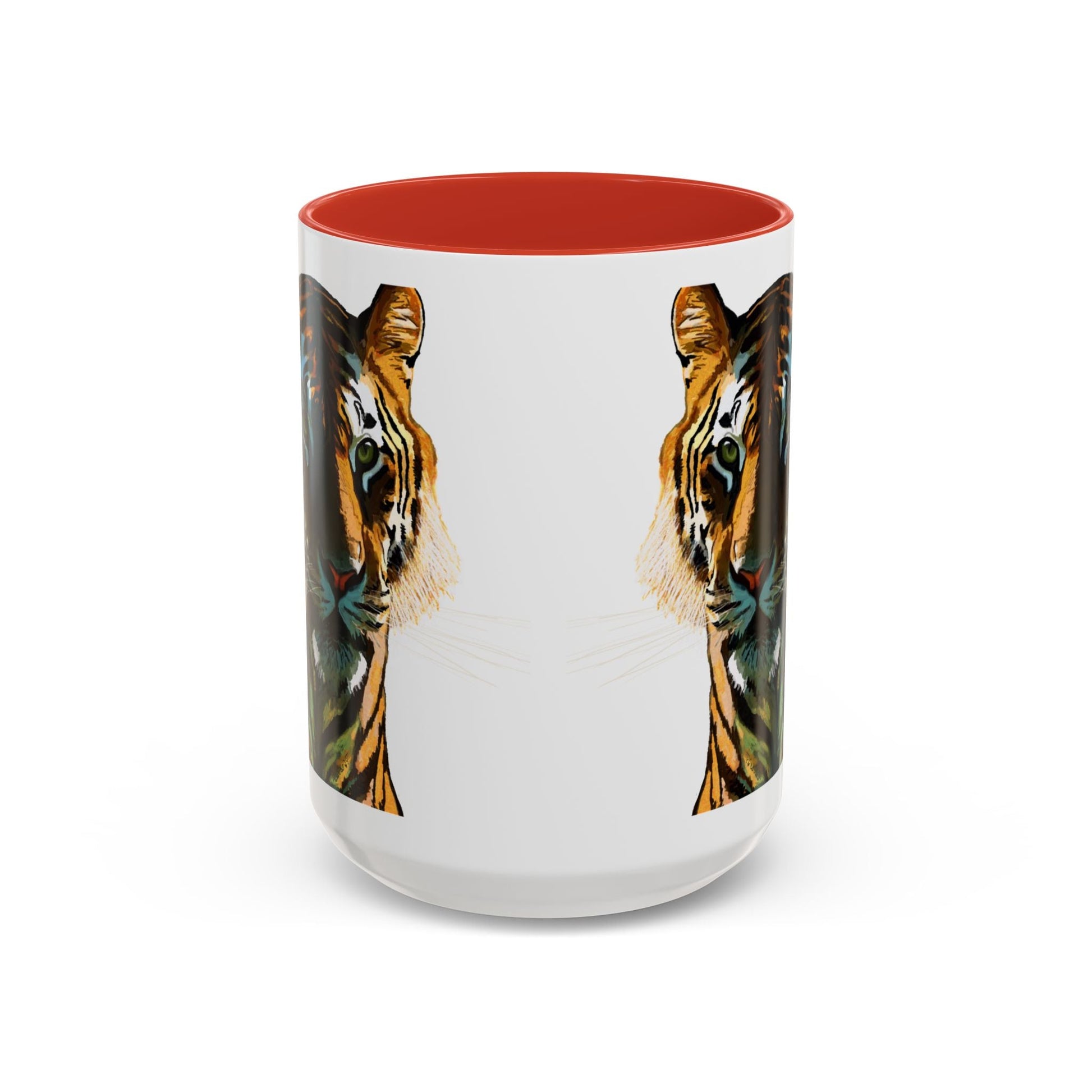 Majestic Tiger Two Tone Ceramic Coffee Mug - 11 oz & 15 oz - Blue Cava