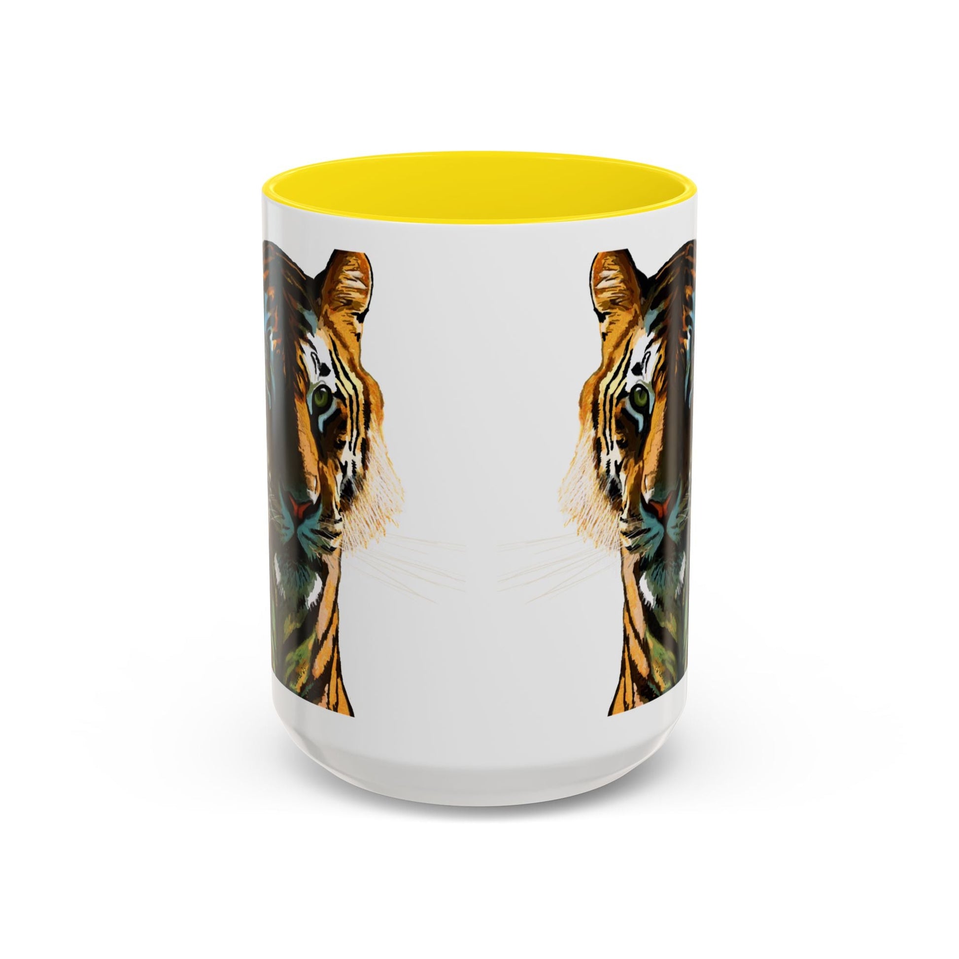 Majestic Tiger Two Tone Ceramic Coffee Mug - 11 oz & 15 oz - Blue Cava