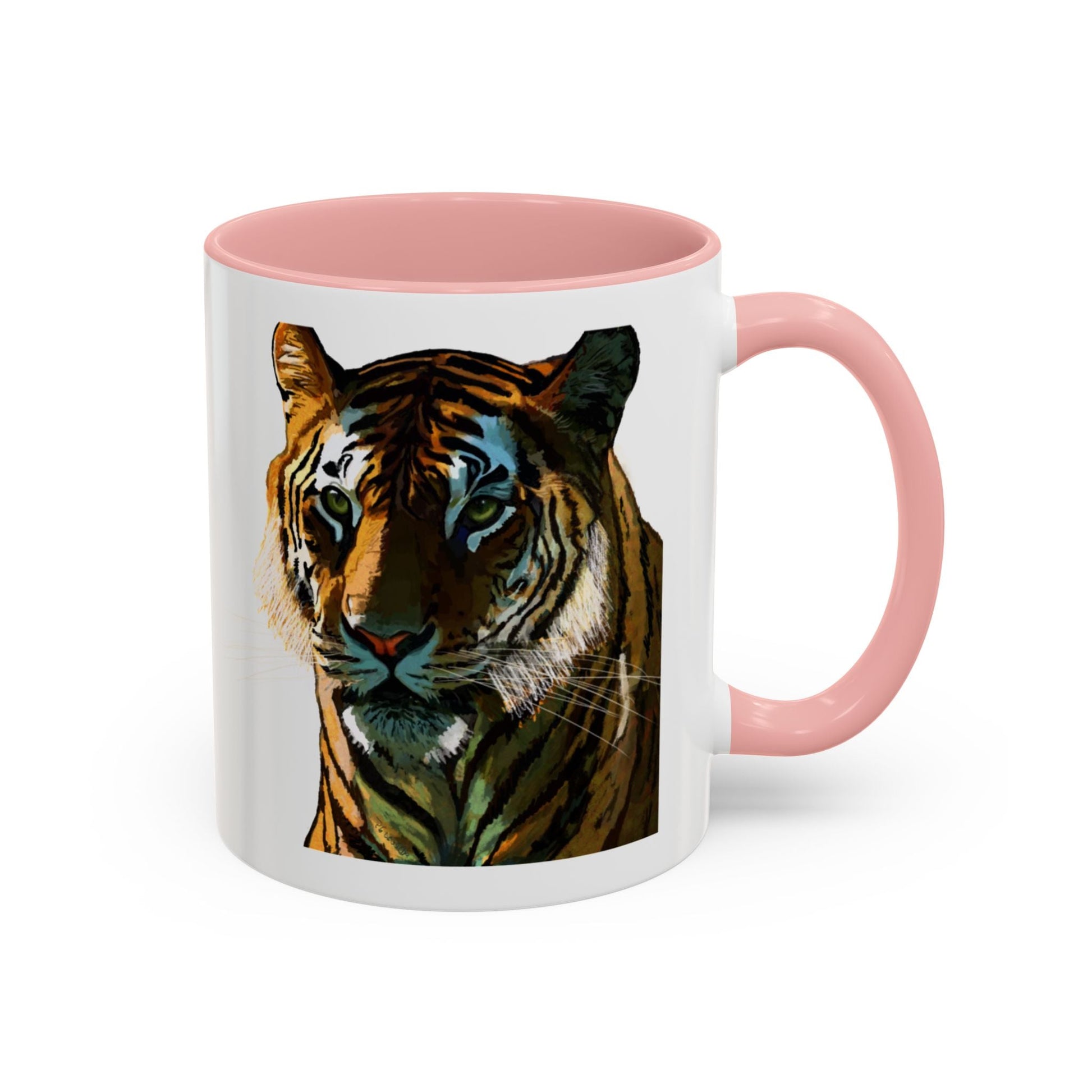 Majestic Tiger Two Tone Ceramic Coffee Mug - 11 oz & 15 oz - Blue Cava