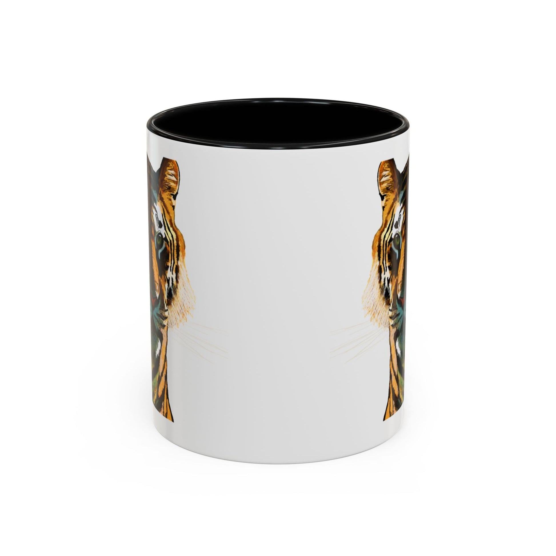 Majestic Tiger Two Tone Ceramic Coffee Mug - 11 oz & 15 oz - Blue Cava