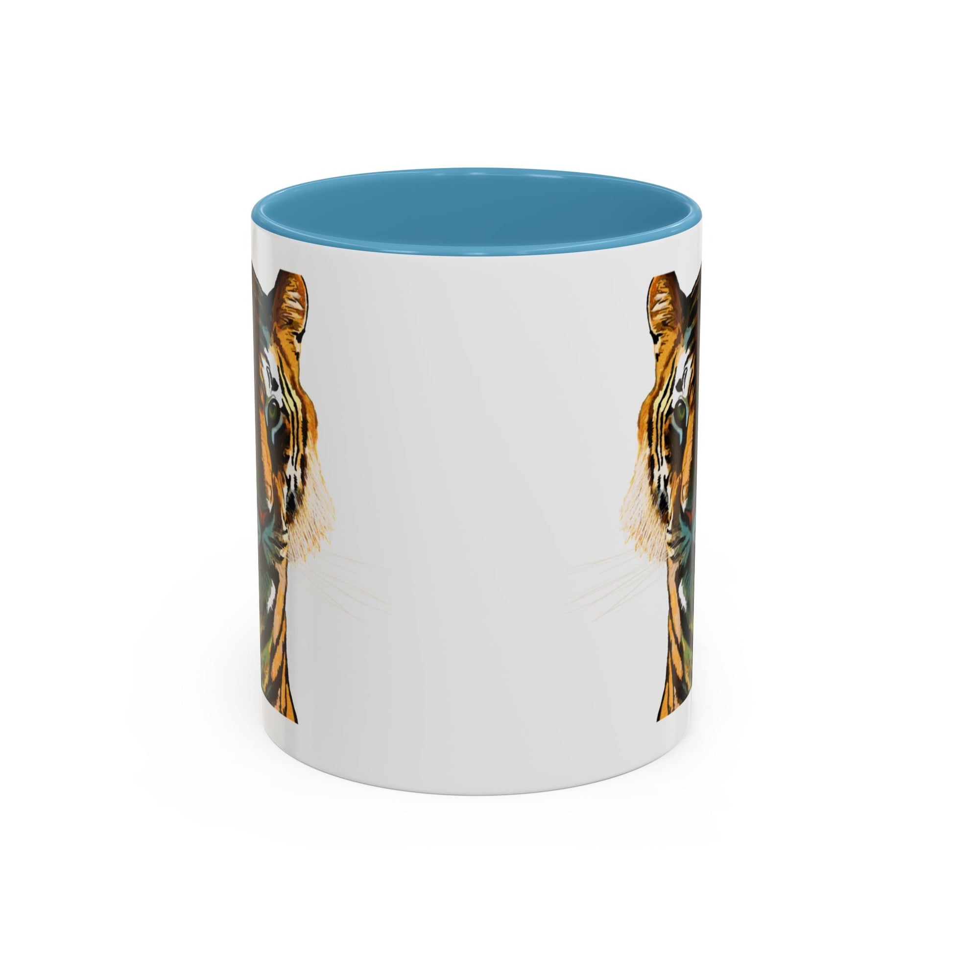 Majestic Tiger Two Tone Ceramic Coffee Mug - 11 oz & 15 oz - Blue Cava
