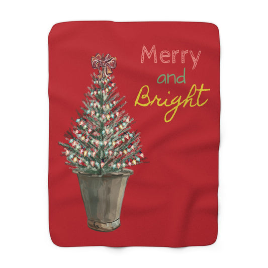 50" x 60" Merry and Bright sherpa blanket