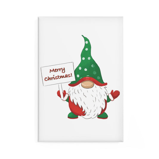 Merry Christmas Kringle Gnome Button Magnet - 1 & 10 pcs - Blue Cava