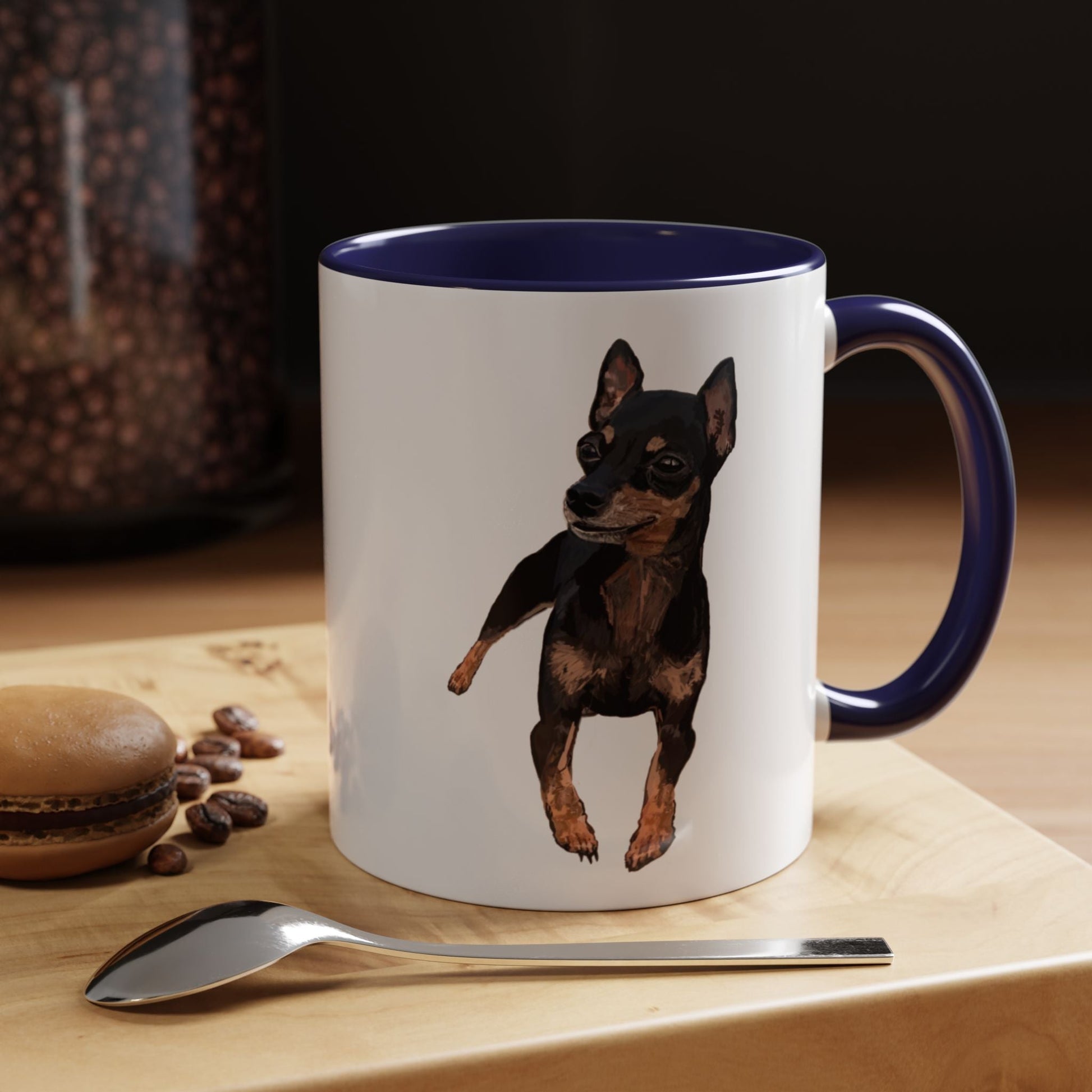 Miniature Pincher Two Tone Ceramic Mug - 11 oz. & 15 oz. - Blue Cava