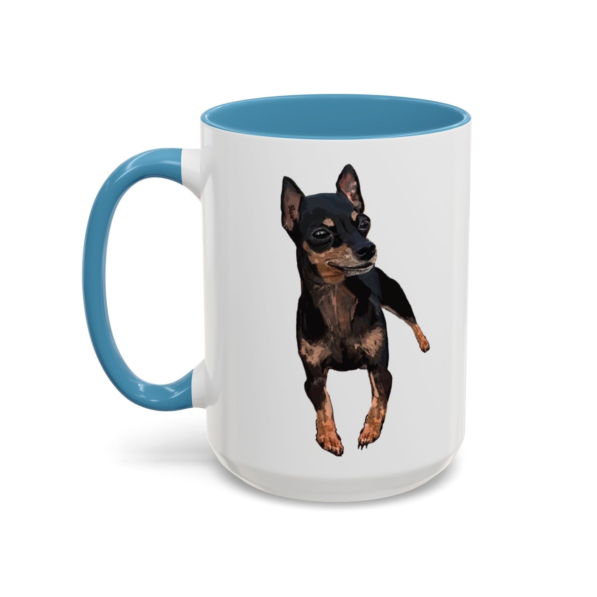 Miniature Pincher Two Tone Ceramic Mug - 11 oz. & 15 oz. - Blue Cava