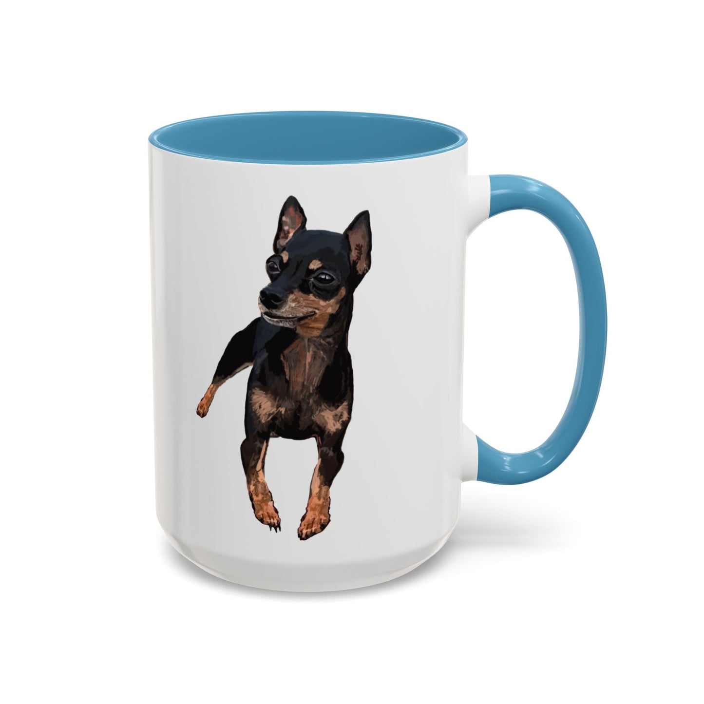 Miniature Pincher Two Tone Ceramic Mug - 11 oz. & 15 oz. - Blue Cava