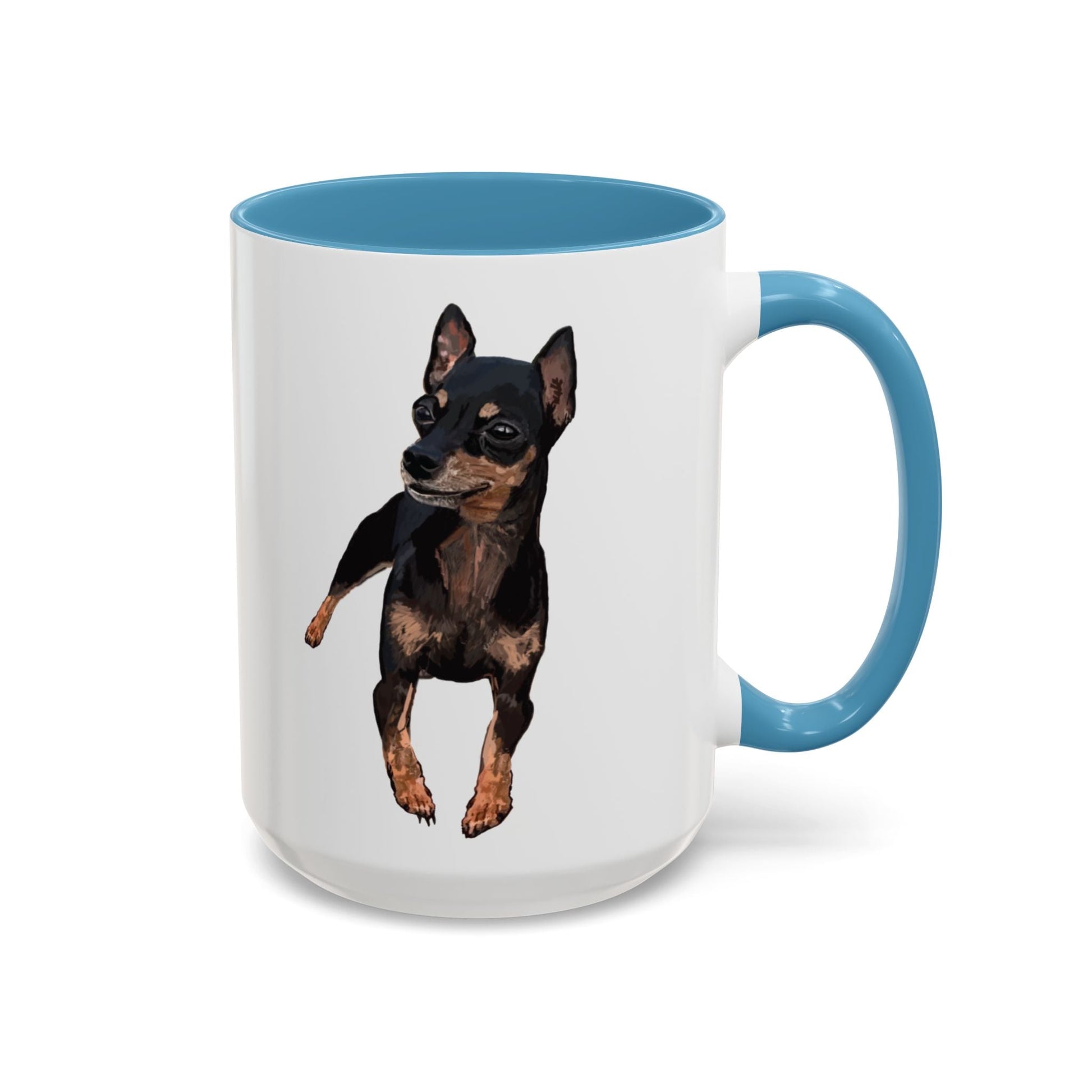 Miniature Pincher Two Tone Ceramic Mug - 11 oz. & 15 oz. - Blue Cava