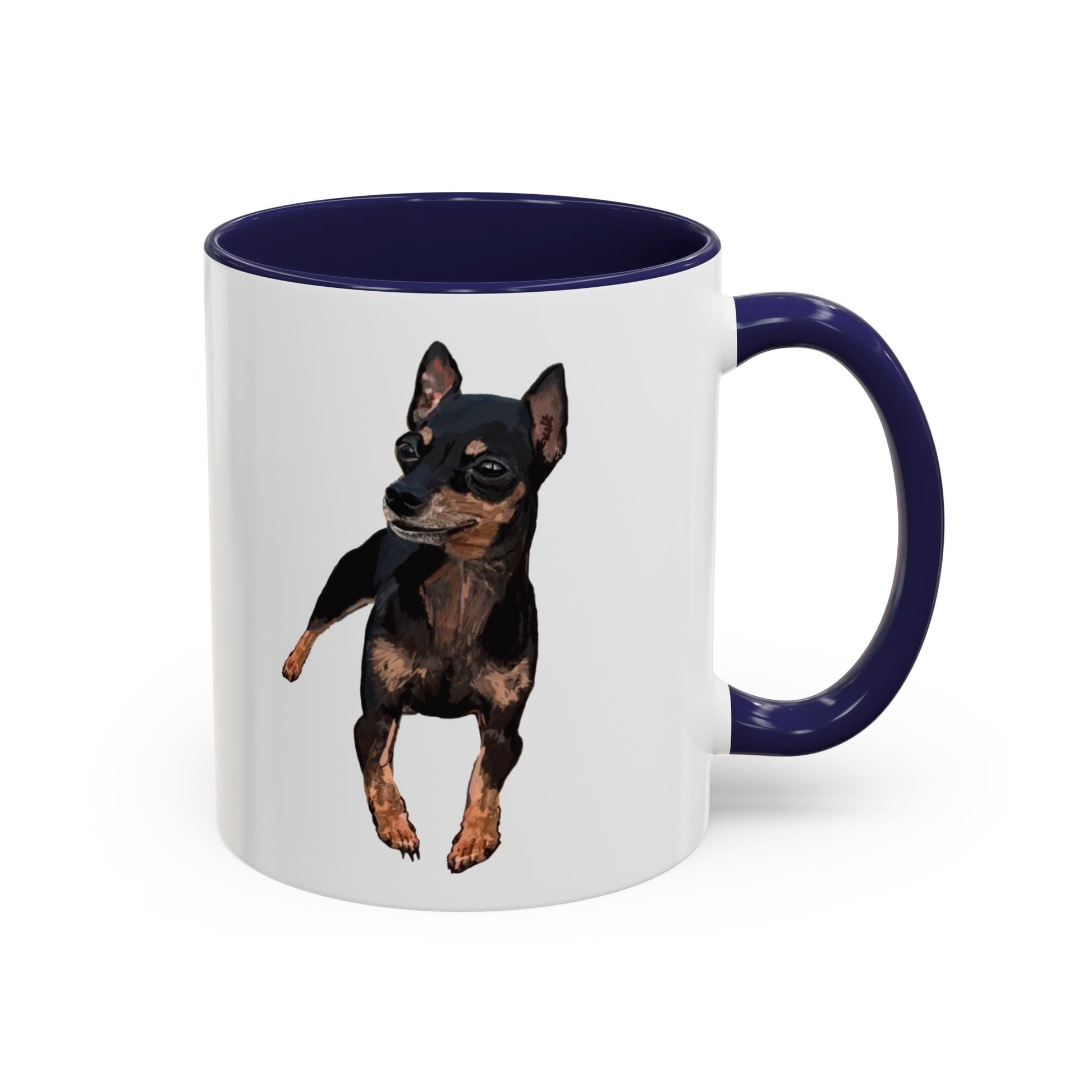 Miniature Pincher Two Tone Ceramic Mug - 11 oz. & 15 oz. - Blue Cava