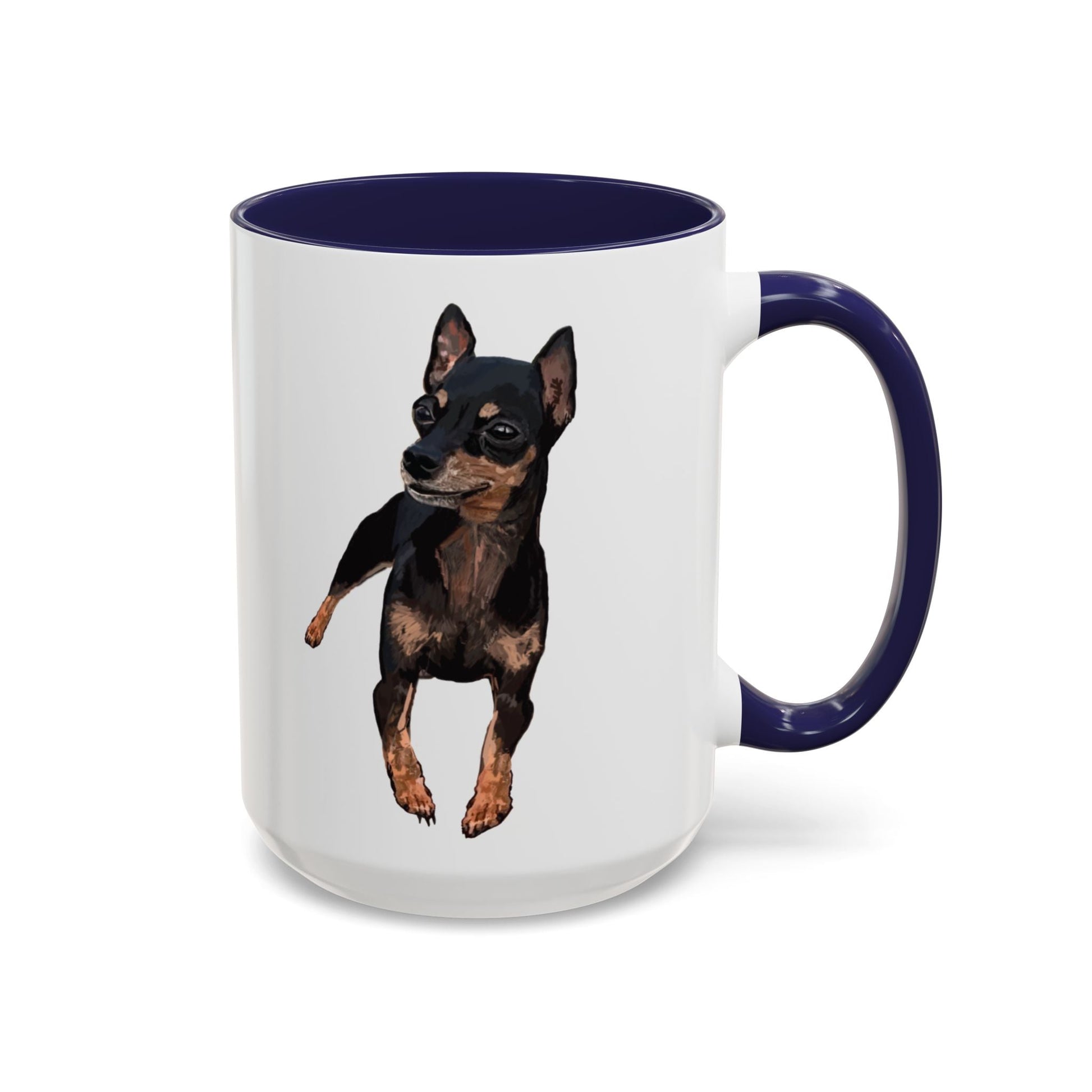 Miniature Pincher Two Tone Ceramic Mug - 11 oz. & 15 oz. - Blue Cava