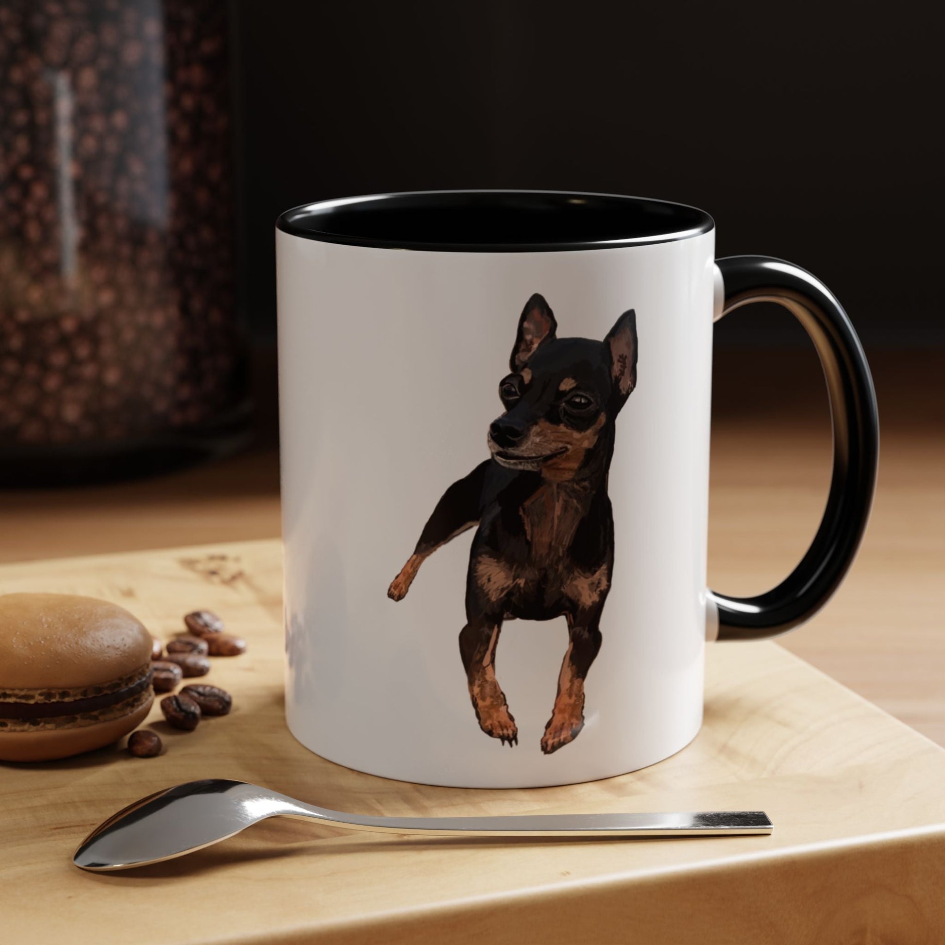 Miniature Pincher Two Tone Ceramic Mug - 11 oz. & 15 oz. - Blue Cava