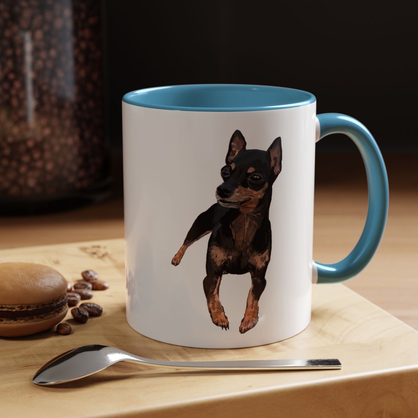 Miniature Pincher Two Tone Ceramic Mug - 11 oz. & 15 oz. - Blue Cava