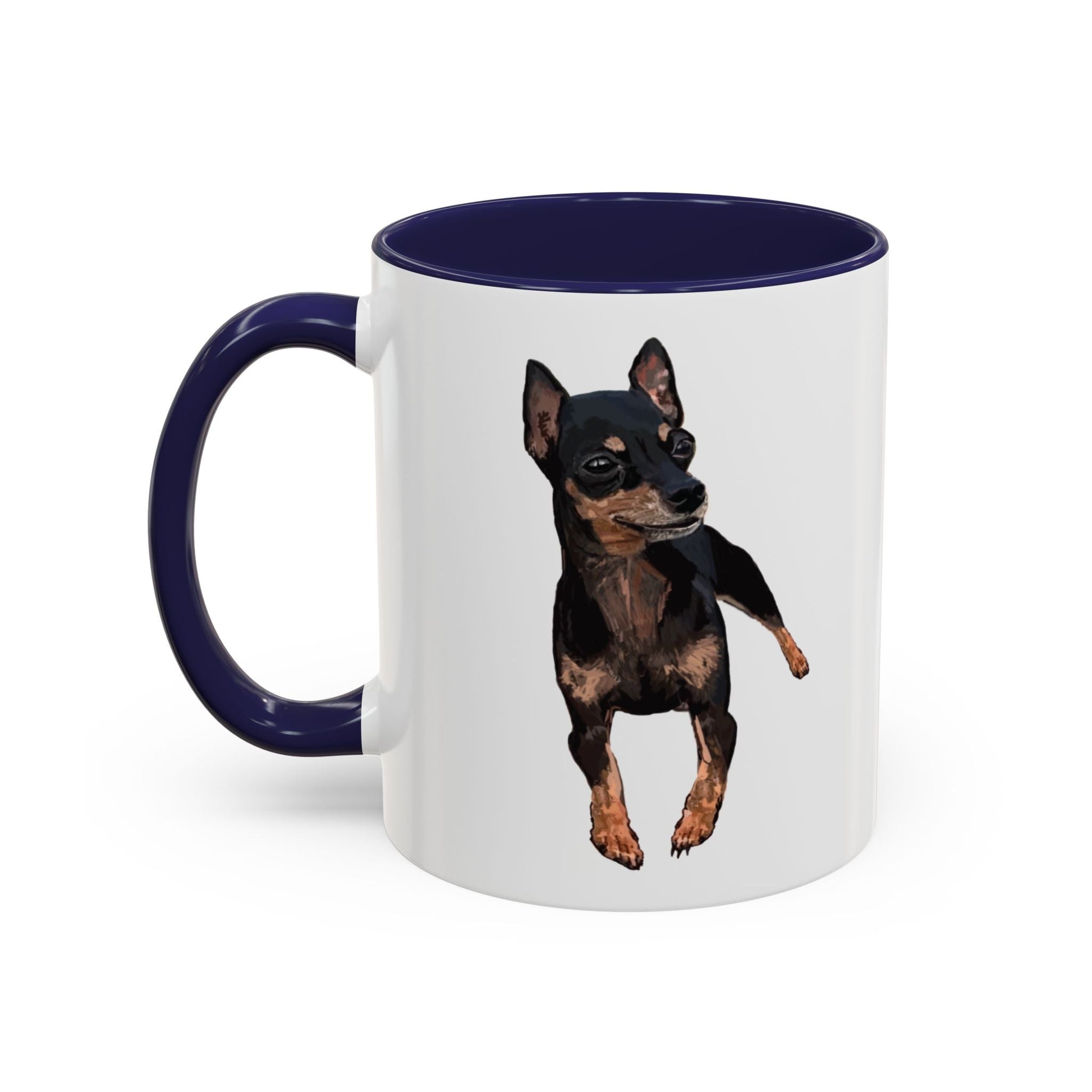 Miniature Pincher Two Tone Ceramic Mug - 11 oz. & 15 oz. - Blue Cava