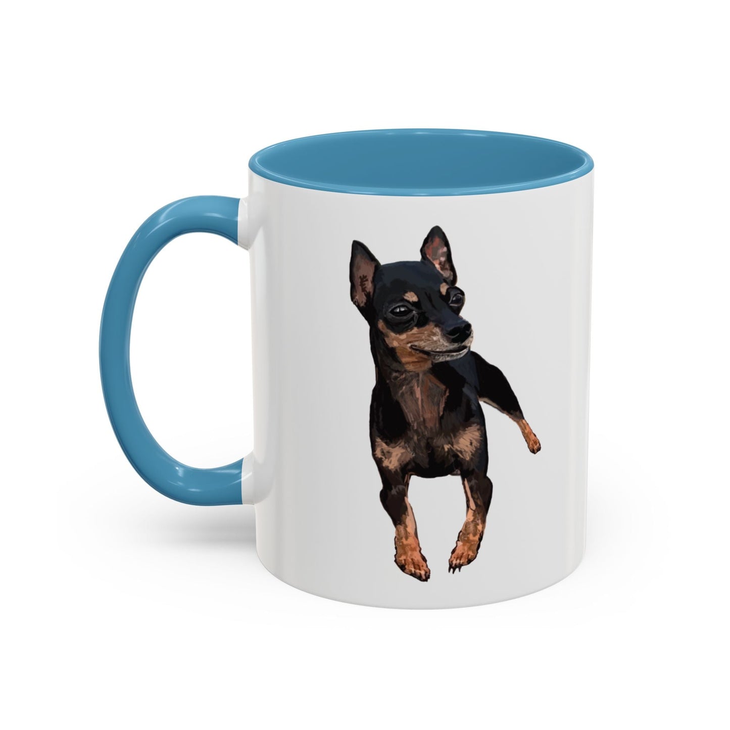 Miniature Pincher Two Tone Ceramic Mug - 11 oz. & 15 oz. - Blue Cava