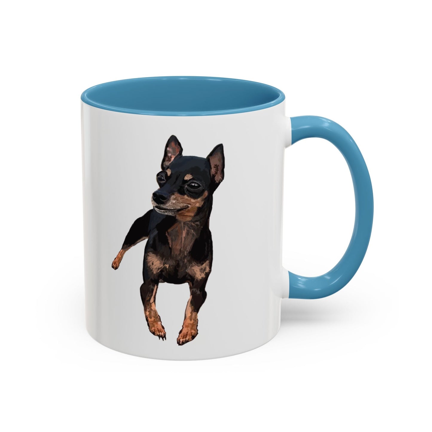 Miniature Pincher Two Tone Ceramic Mug - 11 oz. & 15 oz. - Blue Cava