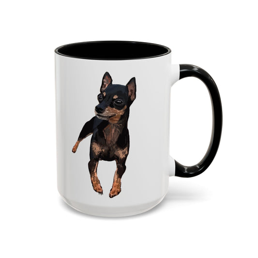 Miniature Pincher Two Tone Ceramic Mug - 11 oz. & 15 oz. - Blue Cava
