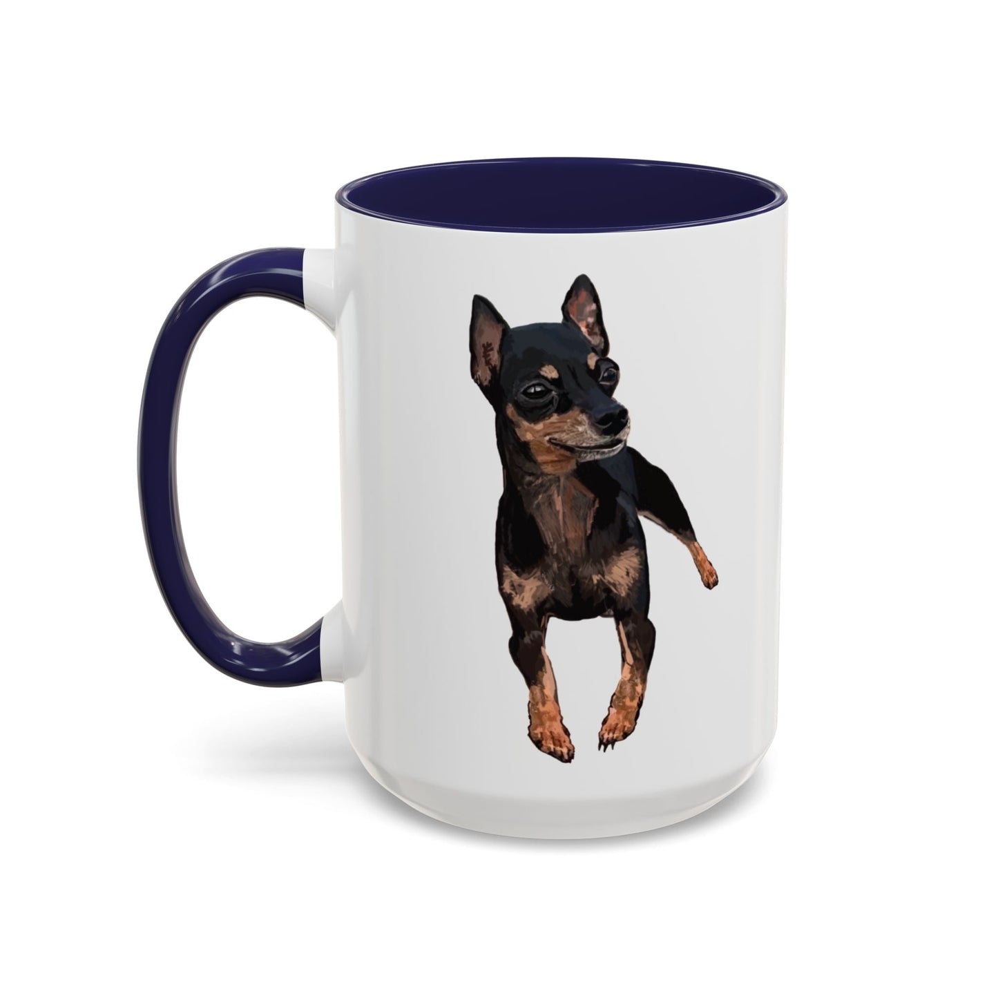 Miniature Pincher Two Tone Ceramic Mug - 11 oz. & 15 oz. - Blue Cava