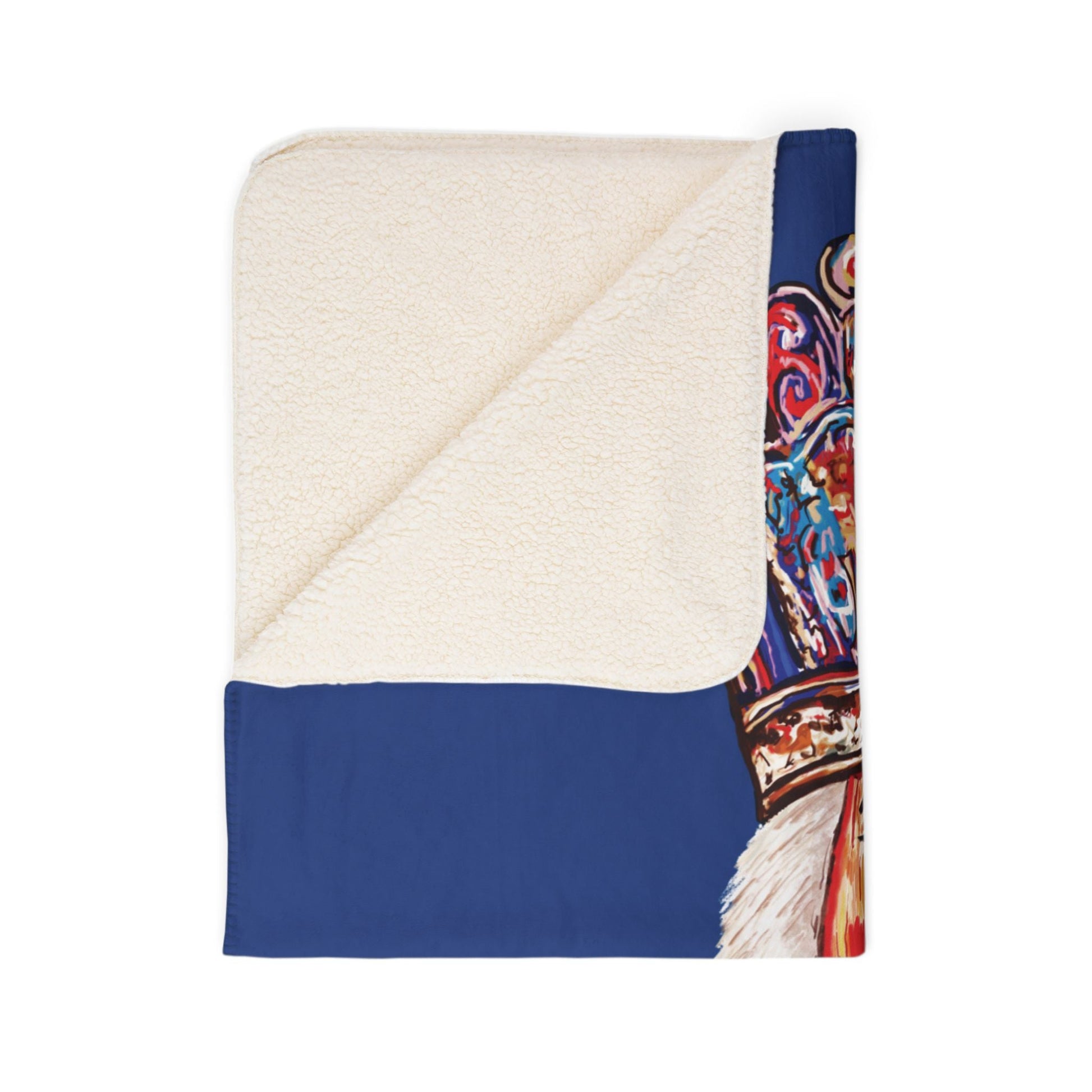 Nutcracker Fleece Sherpa Throw Blanket - Blue Cava