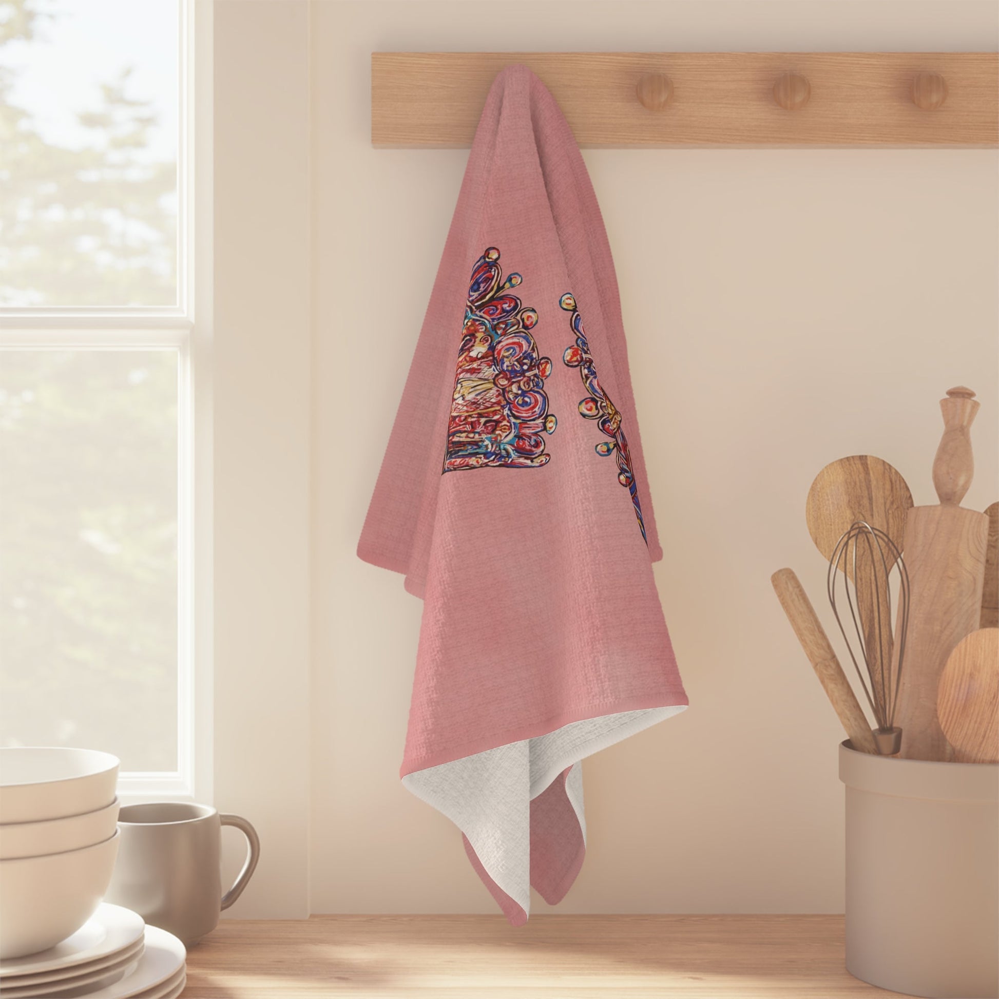 Nutcracker Holiday Microfiber Waffle Kitchen Towel - Blue Cava