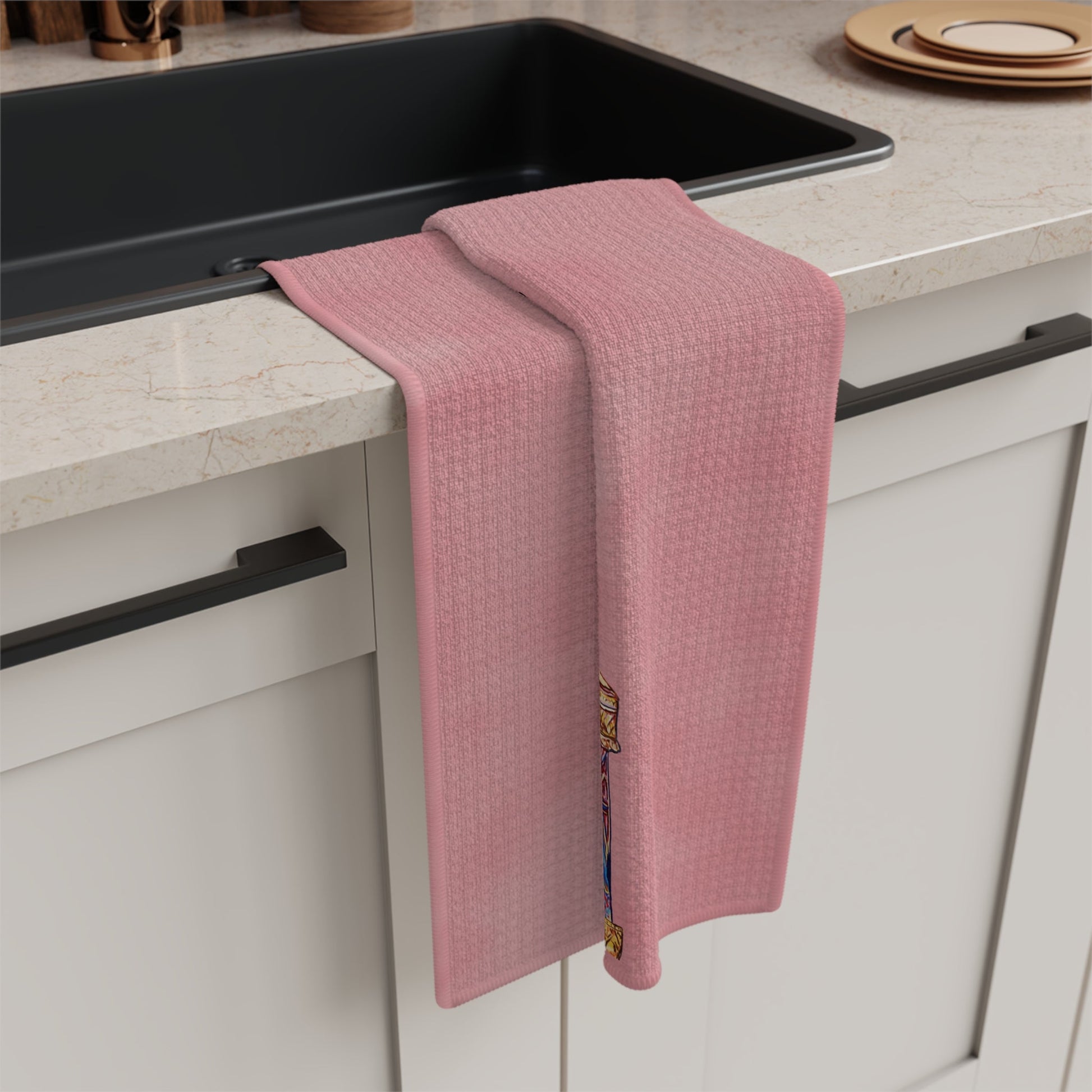 Nutcracker Holiday Microfiber Waffle Kitchen Towel - Blue Cava