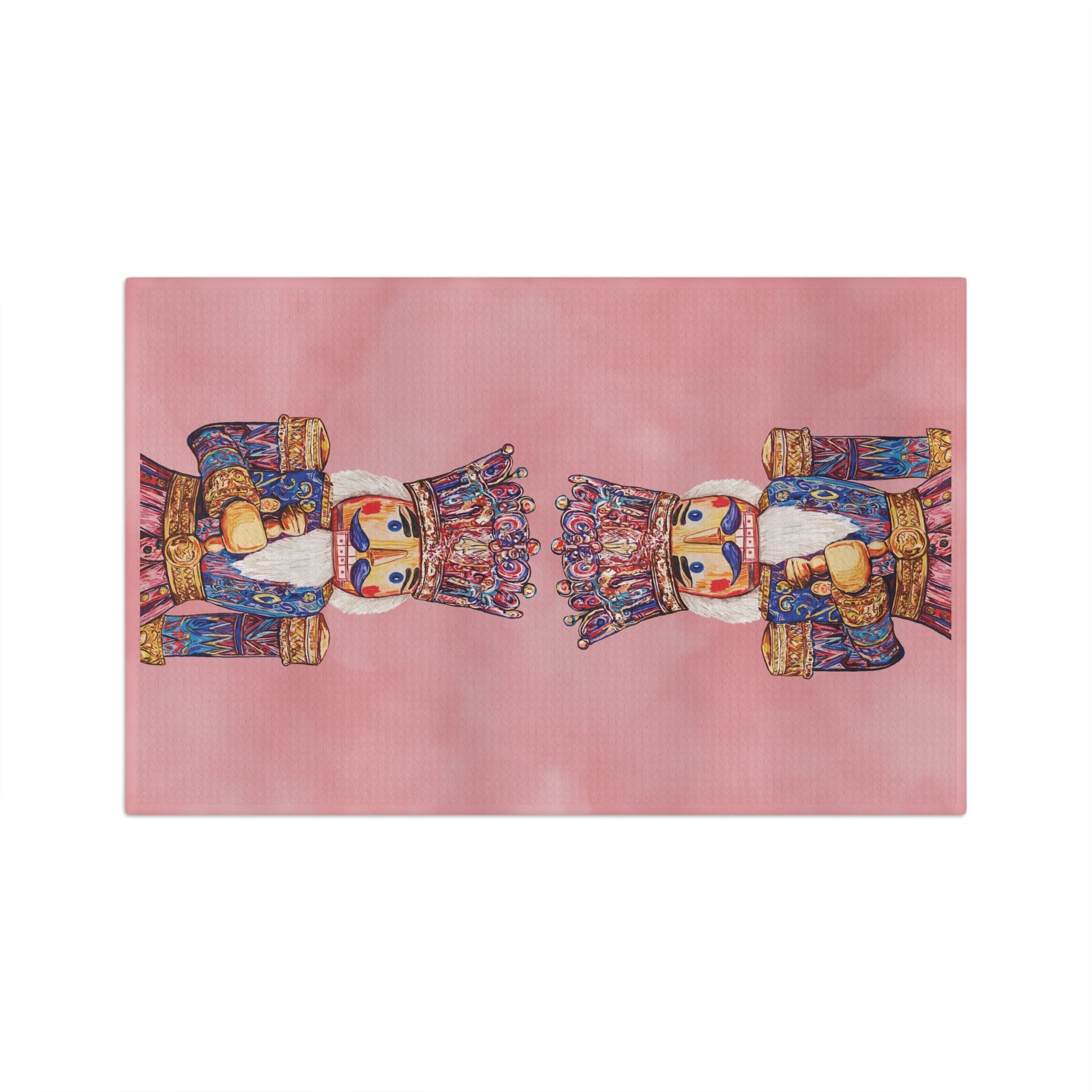 Nutcracker Holiday Microfiber Waffle Kitchen Towel - Blue Cava