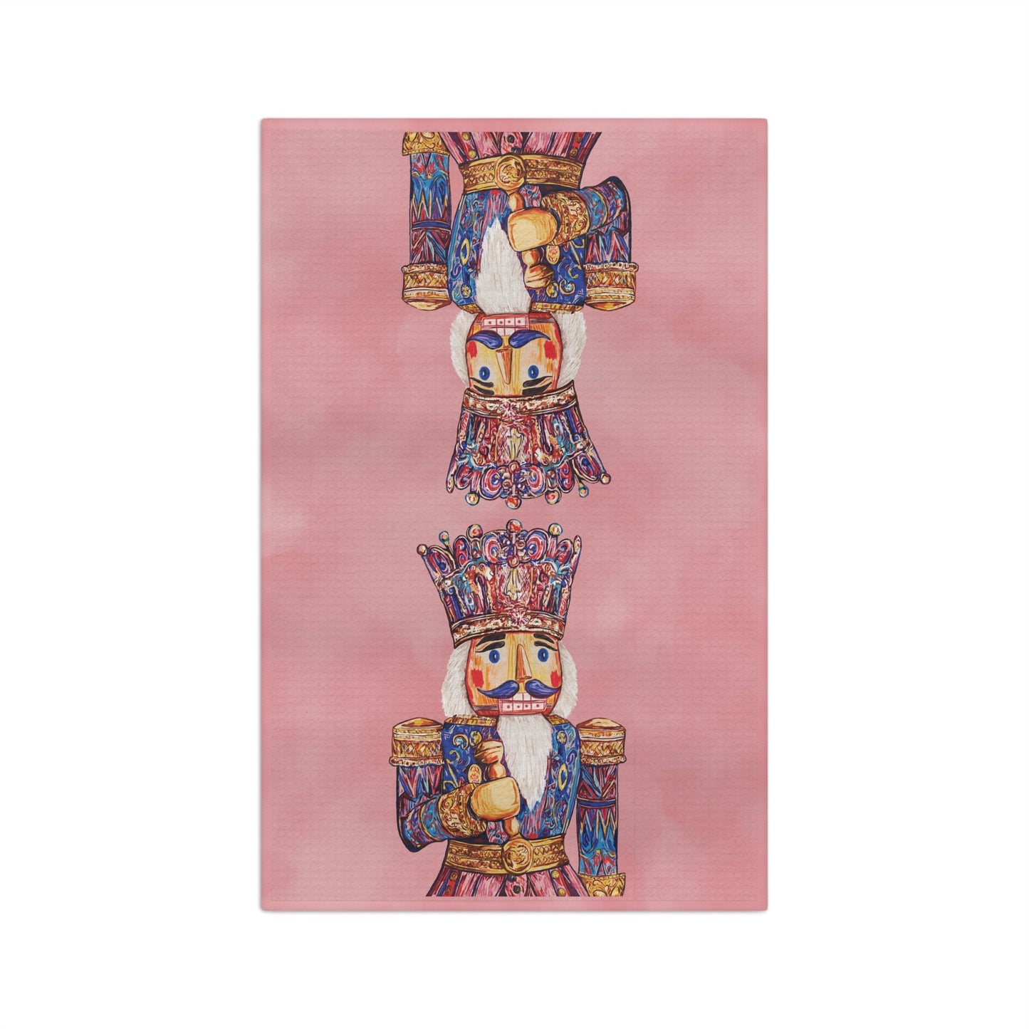 Nutcracker Holiday Microfiber Waffle Kitchen Towel - Blue Cava