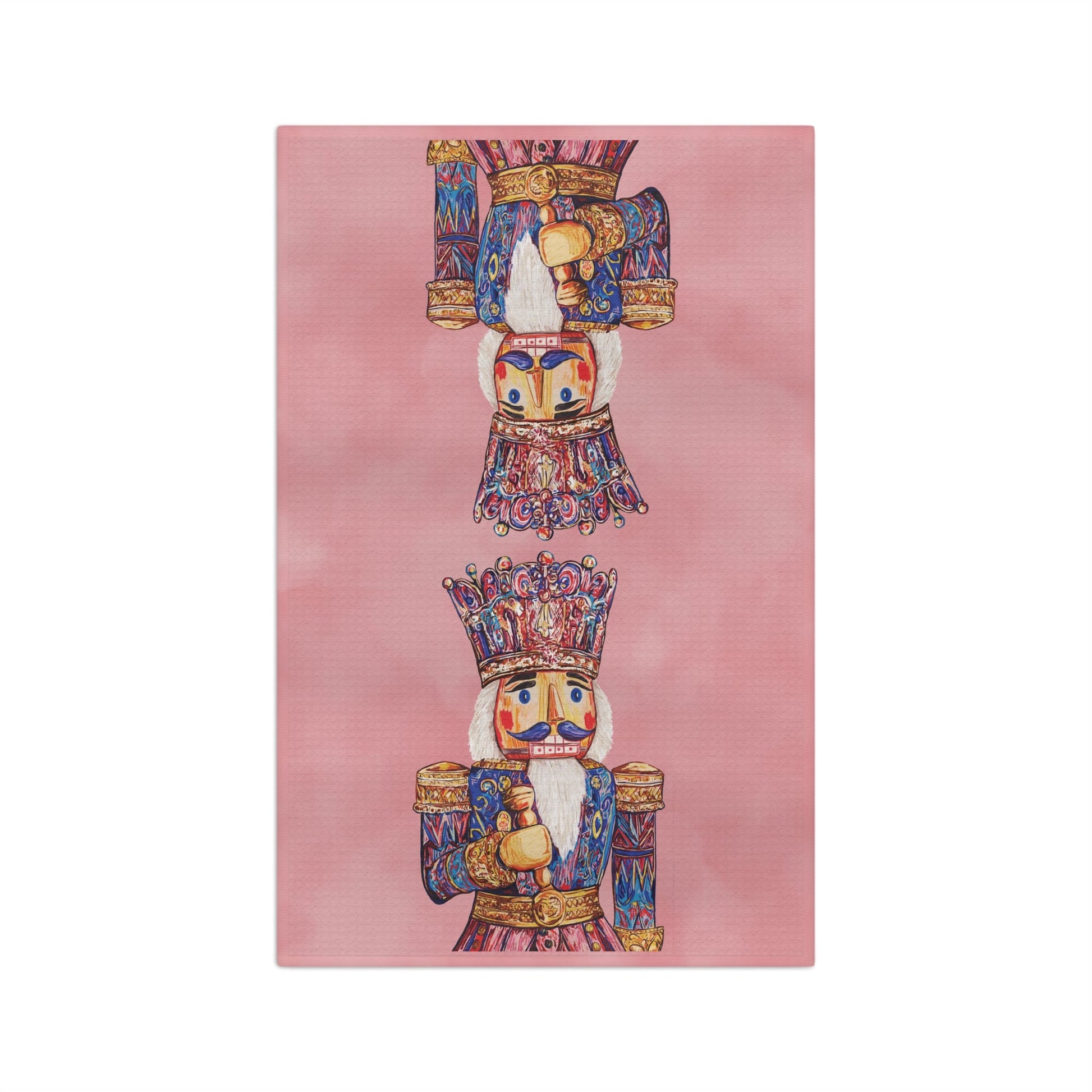 Nutcracker Holiday Microfiber Waffle Kitchen Towel - Blue Cava