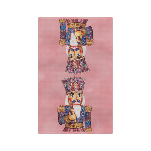 Nutcracker Holiday Microfiber Waffle Kitchen Towel - Blue Cava