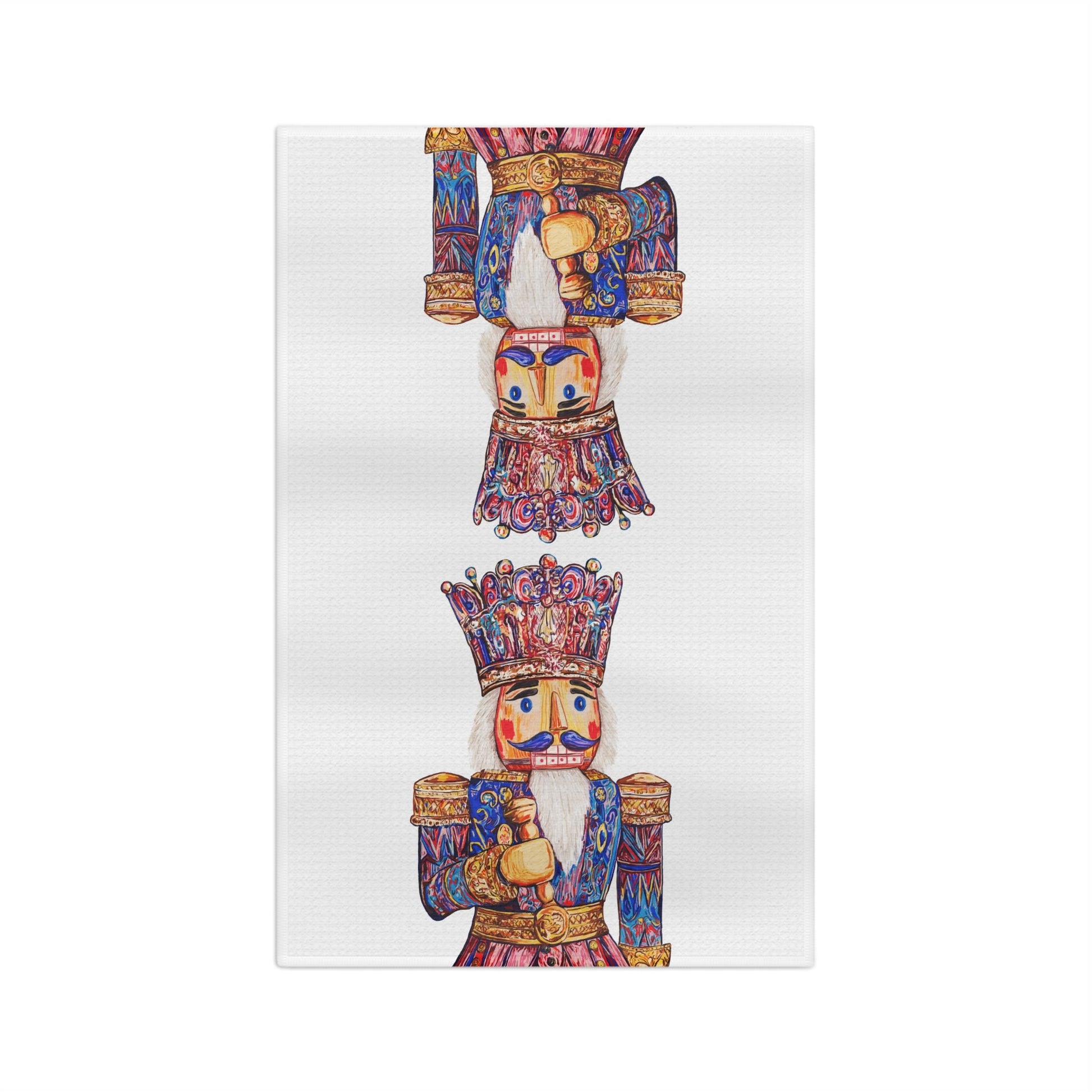 Nutcracker Microfiber Waffle Kitchen Towel - Blue Cava