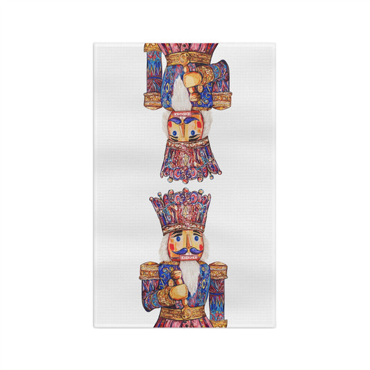 Nutcracker Microfiber Waffle Kitchen Towel - Blue Cava