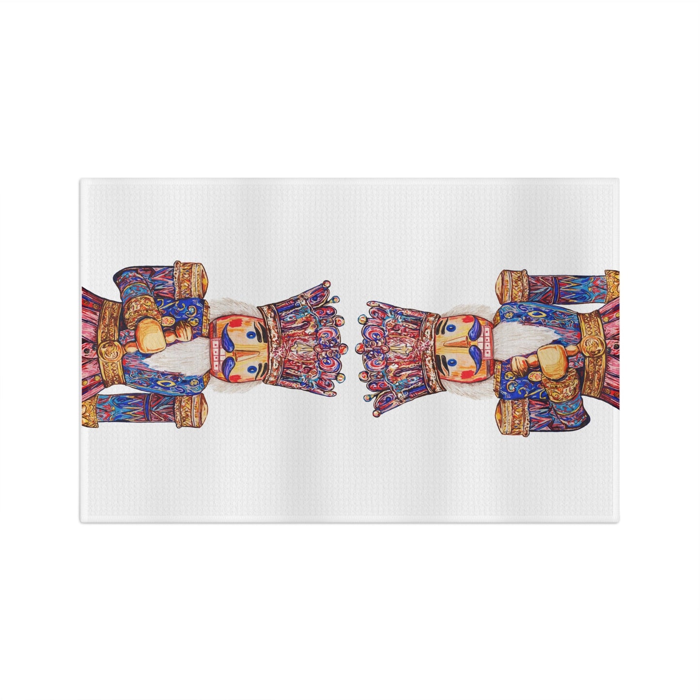 Nutcracker Microfiber Waffle Kitchen Towel - Blue Cava